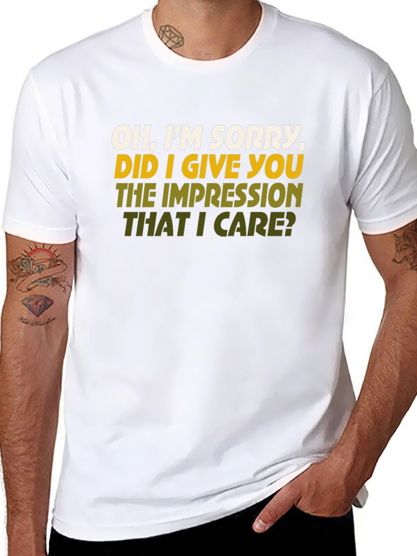 Black Sarcastic Graphic Tee - I'm Sorry Did I Give You the Impression That I Care? view 8