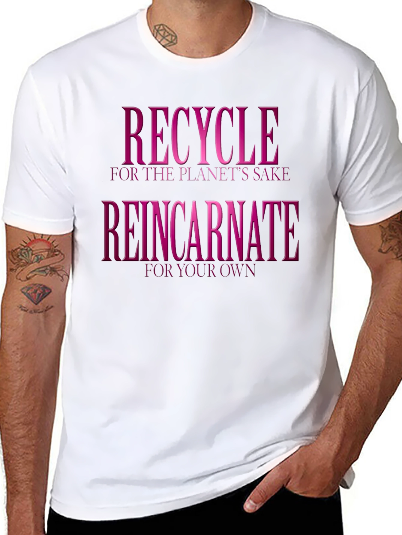 Black Recycle Reincarnate Graphic Tee view 8