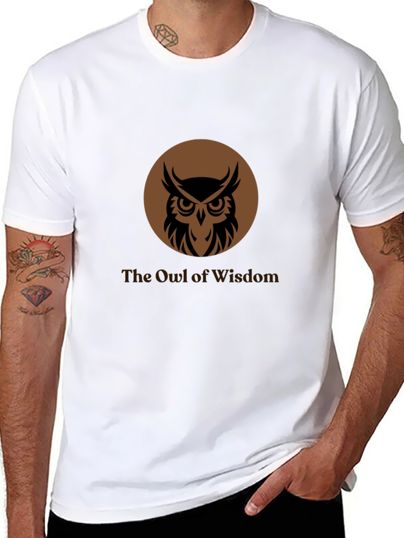 Black The Owl of Wisdom Graphic Tee view 8