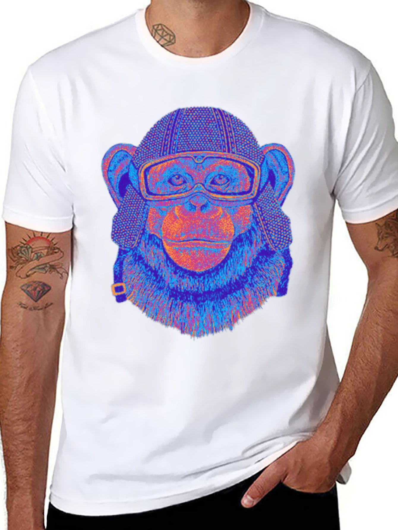 Black Monkey Pilot Graphic Tee - Retro Style view 8
