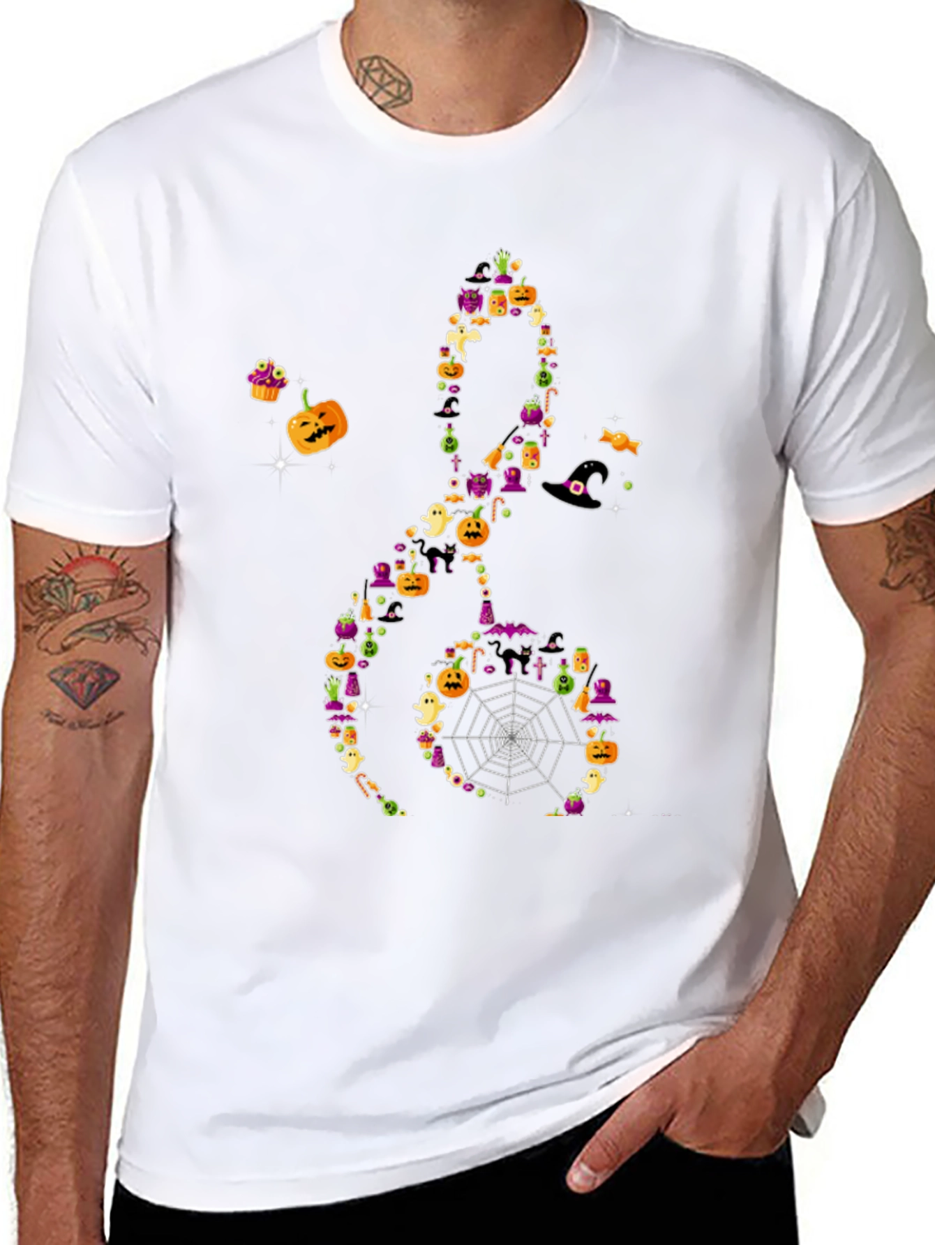 Halloween Music Treble Clef T-Shirt - 8
