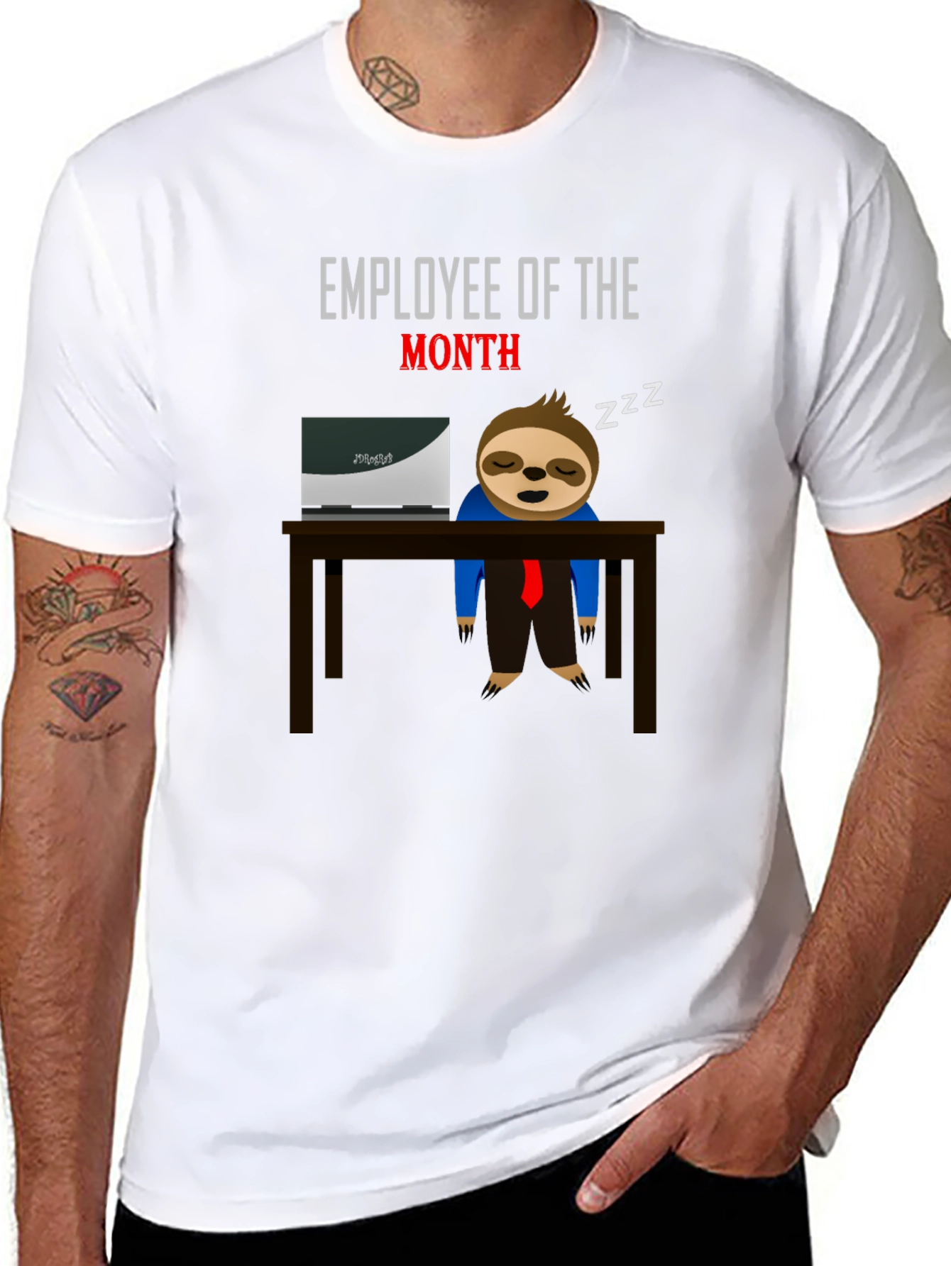 Black Employee of the Month Sloth T-Shirt view 8