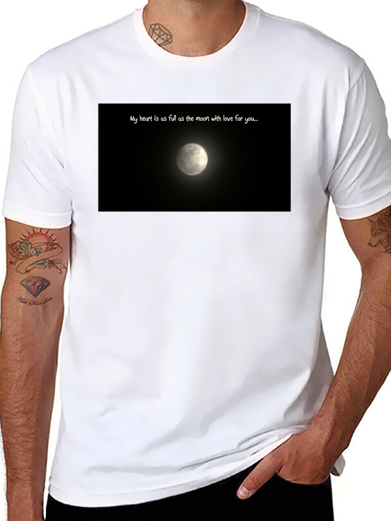 Black Moonlight Love Tee - Heart Full of Moon view 8
