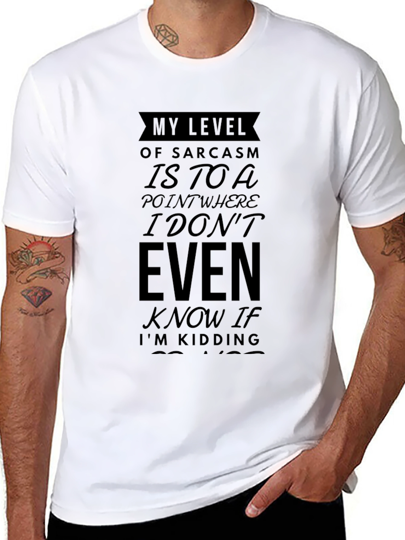 Black Sarcastic Humor T-Shirt - I Don't Even Know If I'm Kidding Tee view 8
