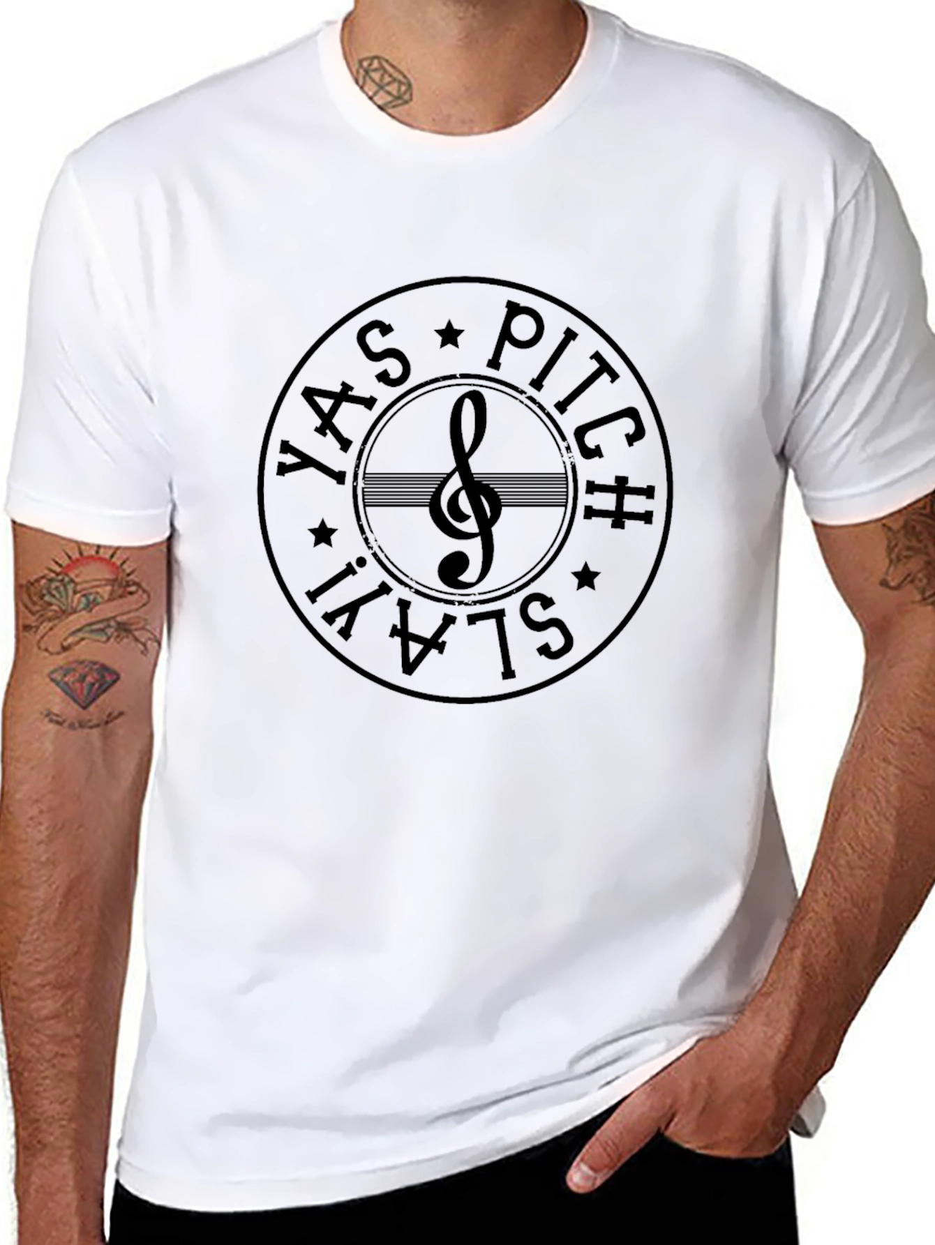 Black Yas Pitch Slay T-Shirt Music Note Tee view 8