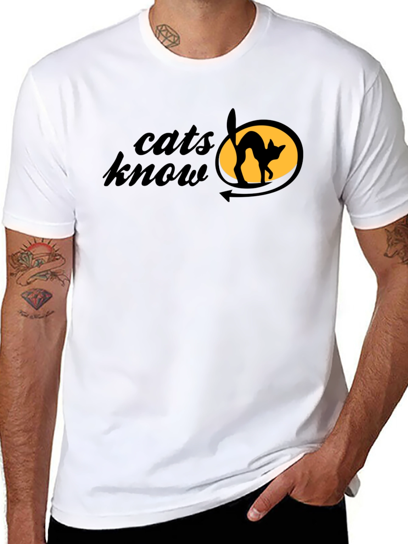 Black Cats Know T-Shirt - Black Cat Design view 8