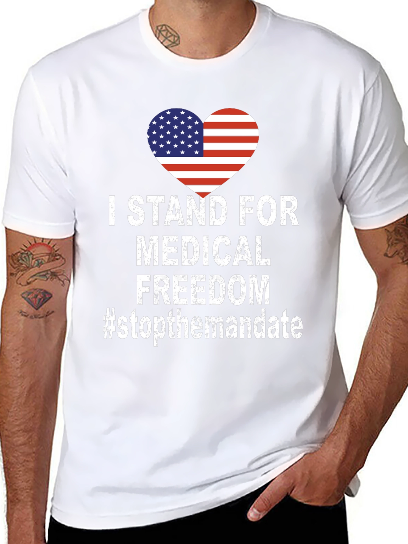 Black Medical Freedom T-Shirt - Stop The Mandate view 8