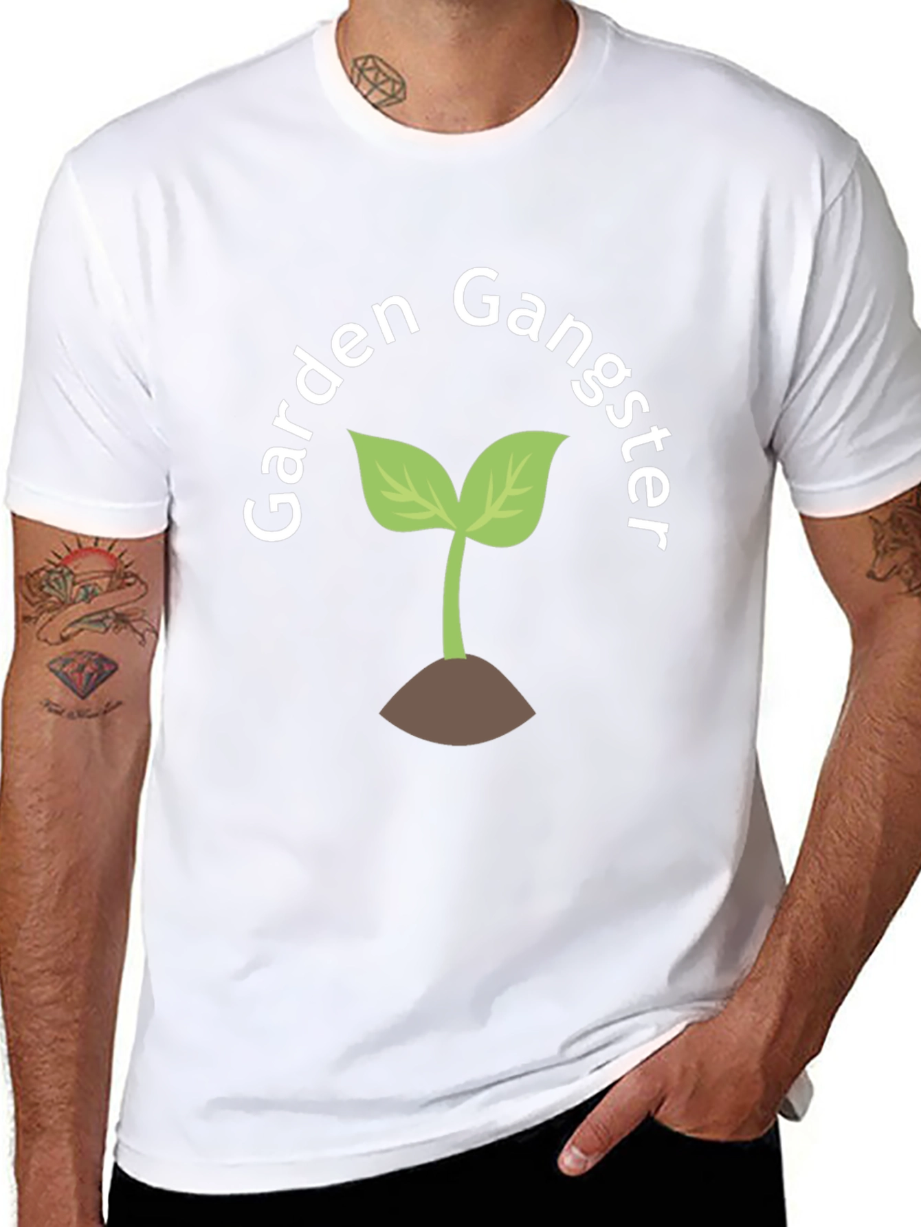 Black Garden Gangster T-Shirt - Funny Gardening Tee view 8