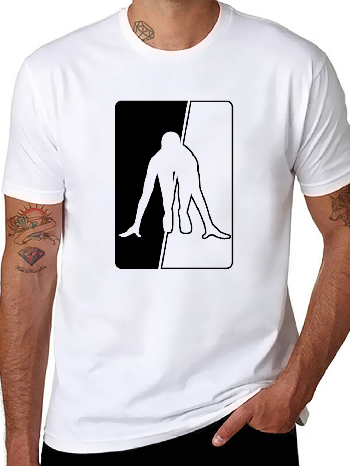 Black Silhouette Athlete Black T-Shirt view 8