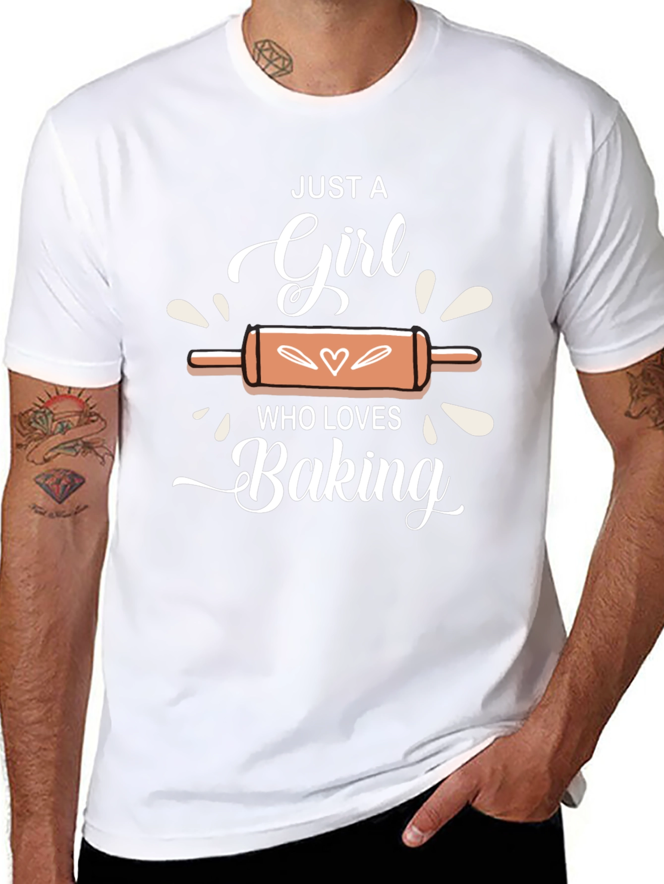 Black Just A Girl Who Loves Baking T-Shirt view 8