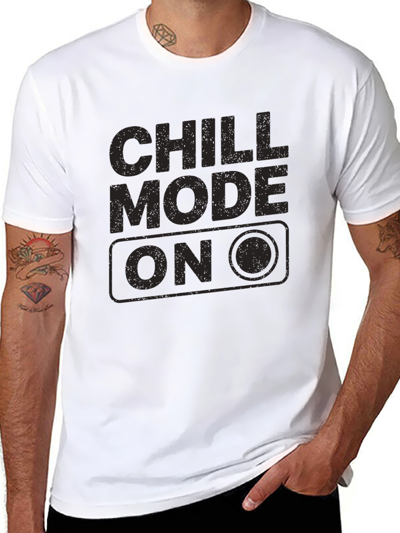 Black Chill Mode On Black Graphic Tee view 8