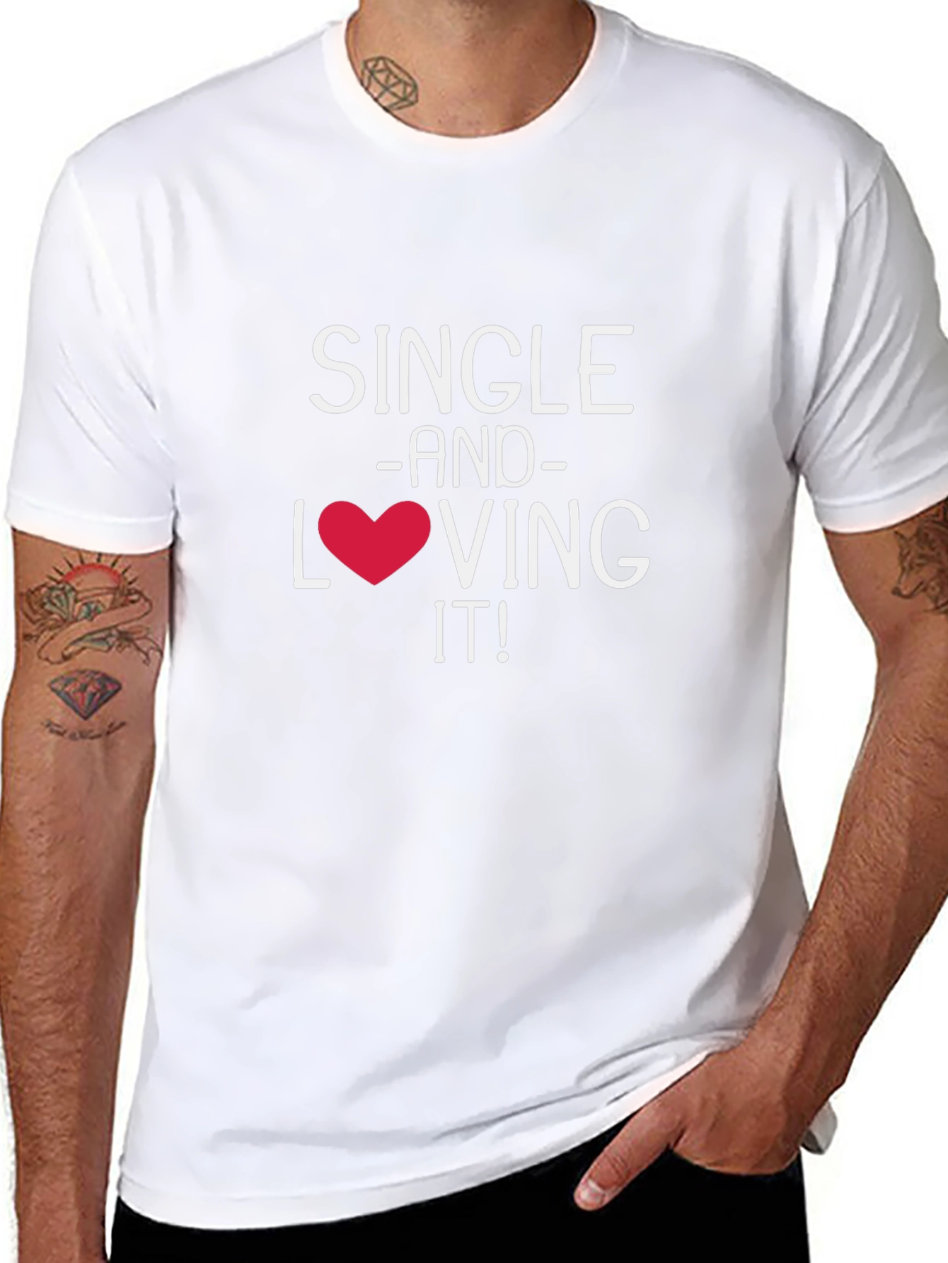 Black Single and Loving It! Graphic T-Shirt view 8