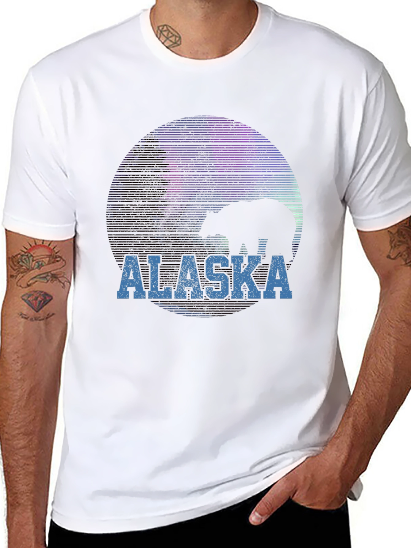 Black Alaska Bear Silhouette Graphic T-Shirt view 8