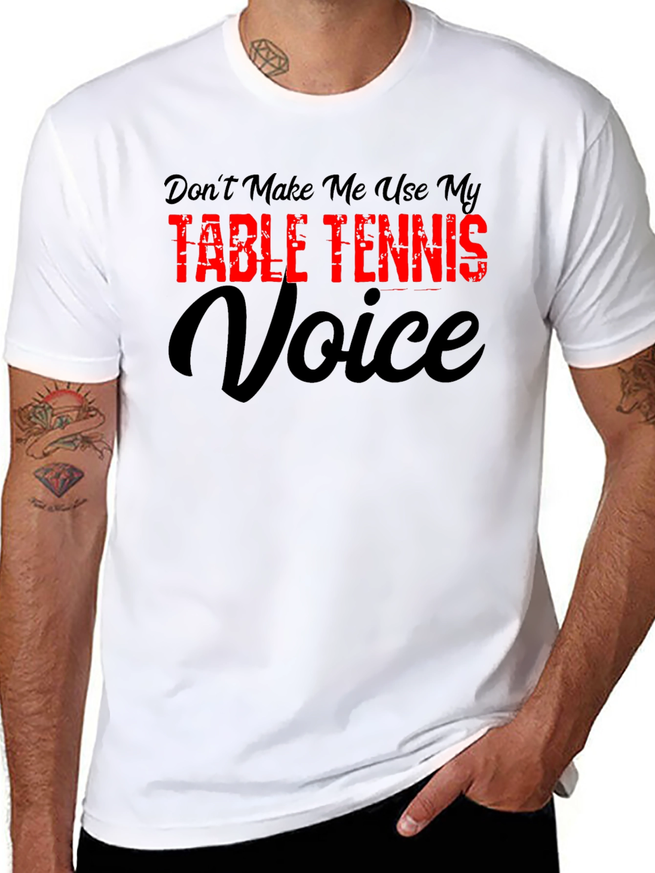 Black Table Tennis Voice T-Shirt view 8