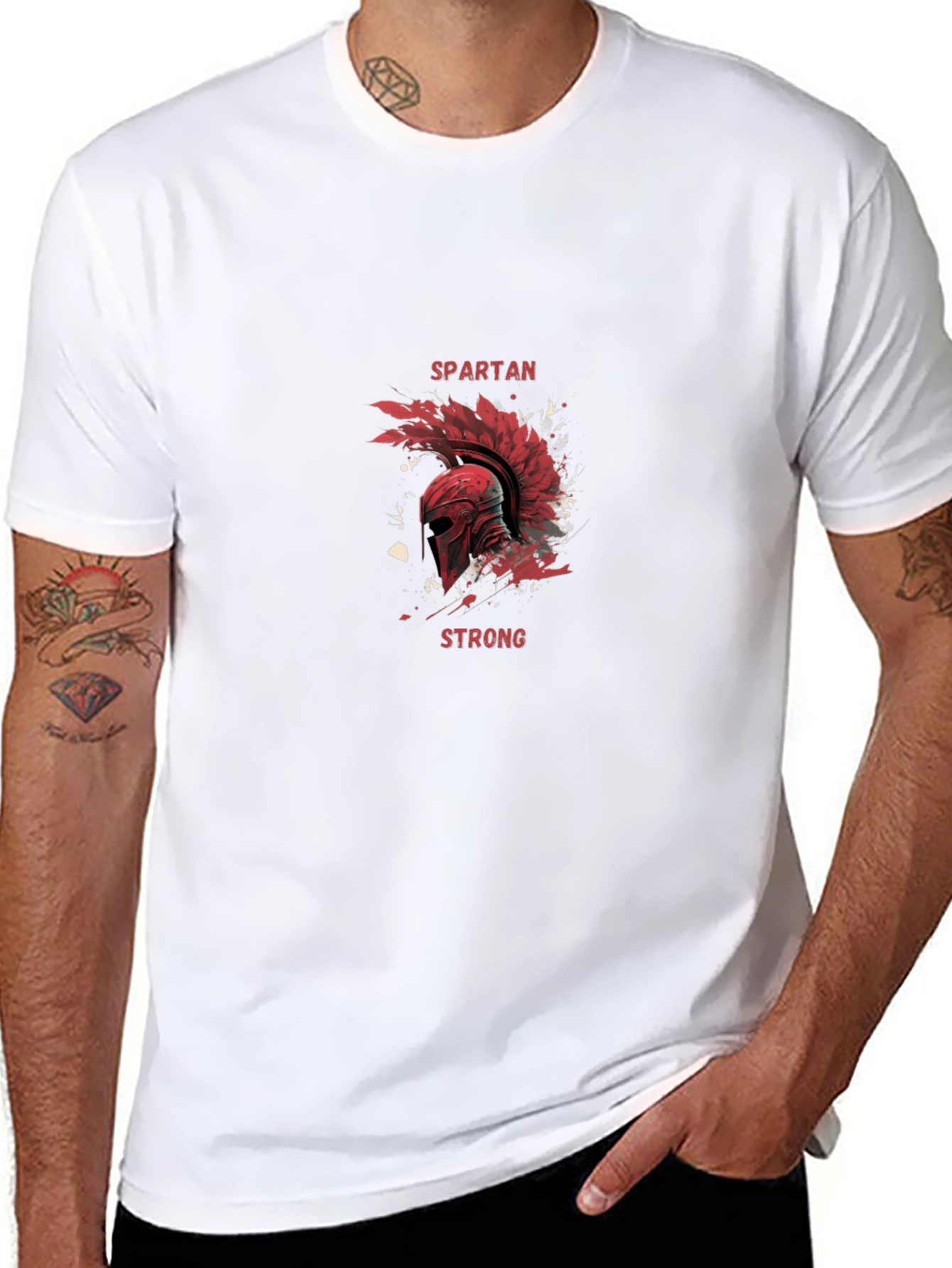 Black Spartan Strong Graphic T-Shirt view 8