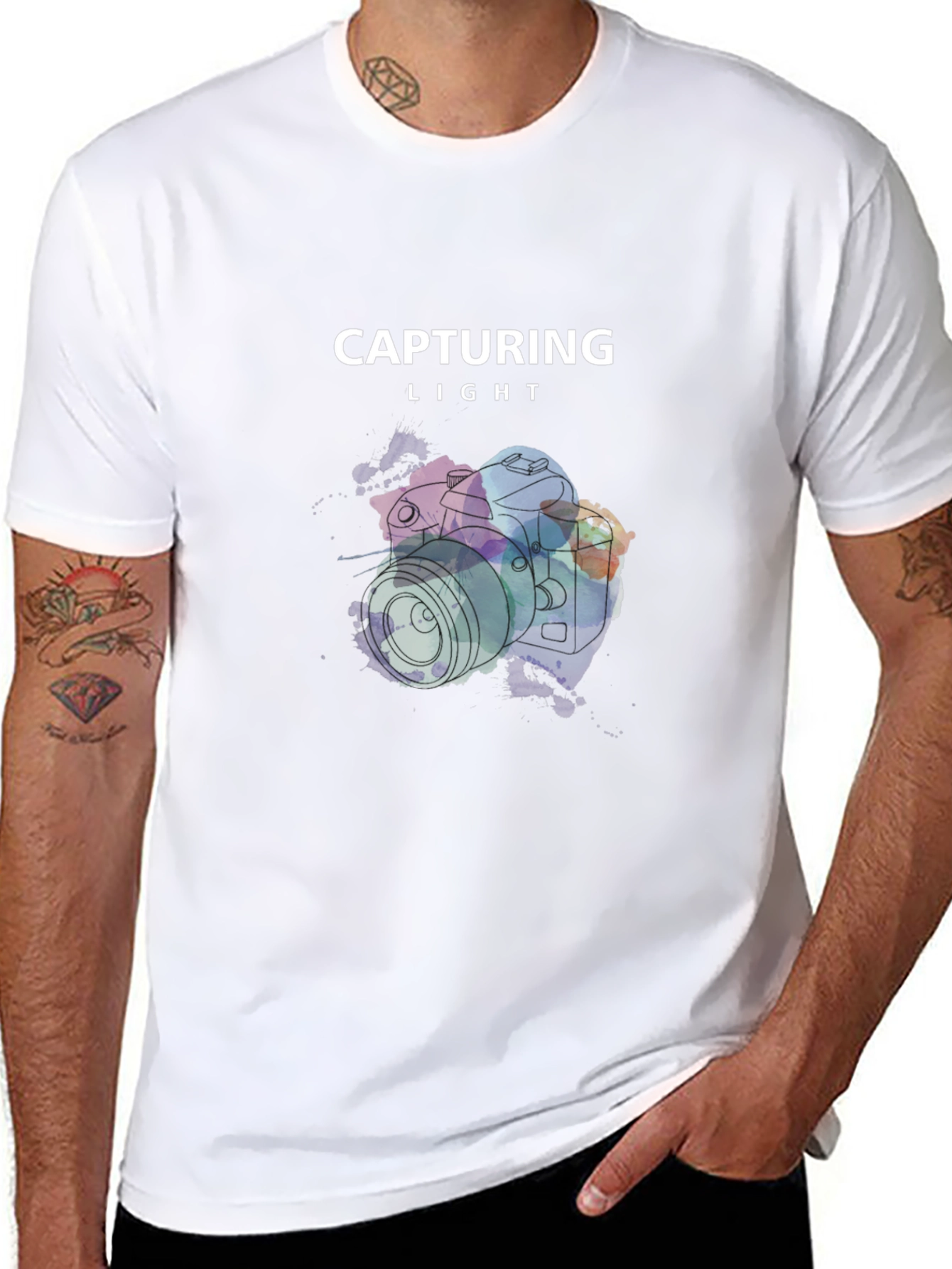 Black Capturing Light Graphic T-Shirt view 8