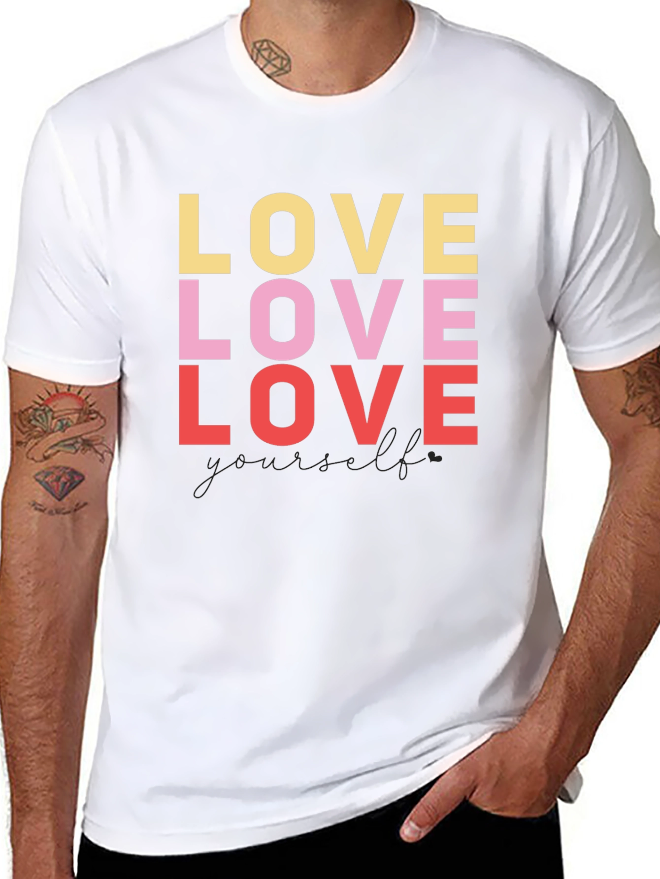 Black Love Yourself Graphic Tee - Black view 8