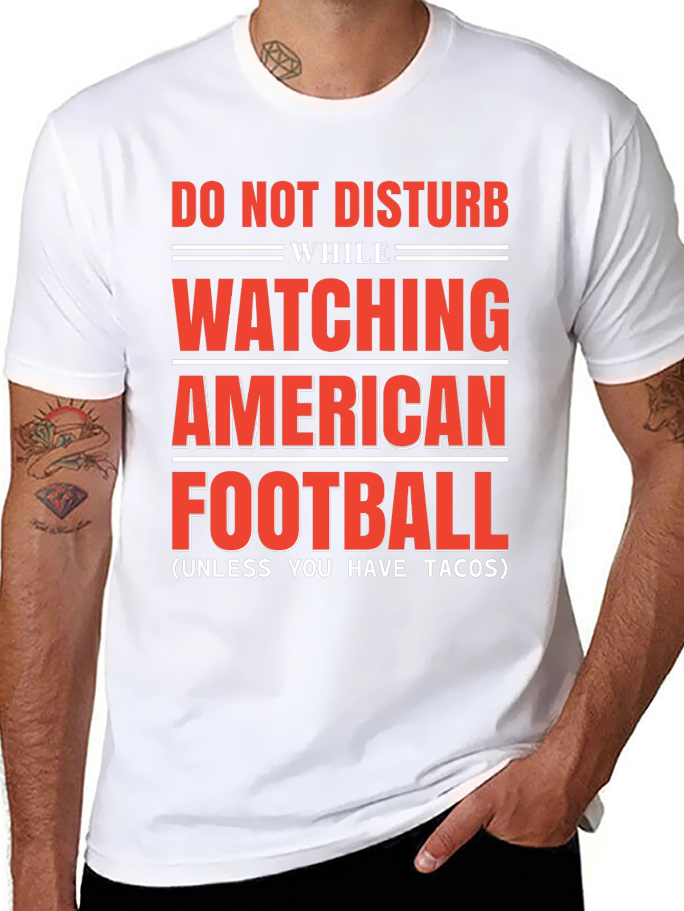 Black Do Not Disturb American Football & Tacos T-Shirt view 8