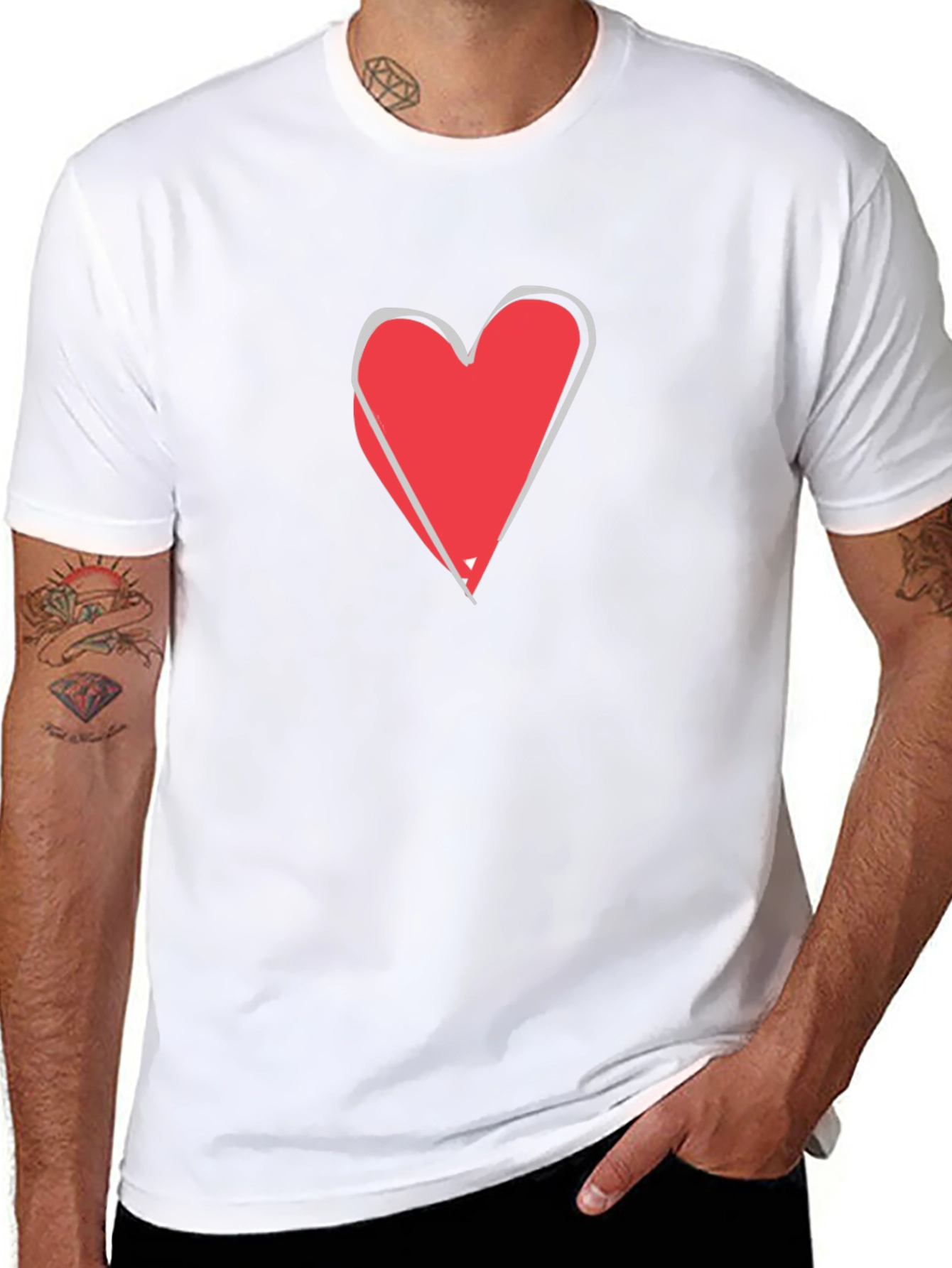 Black Heart Graphic Tee - Stylish Black Cotton T-Shirt view 8