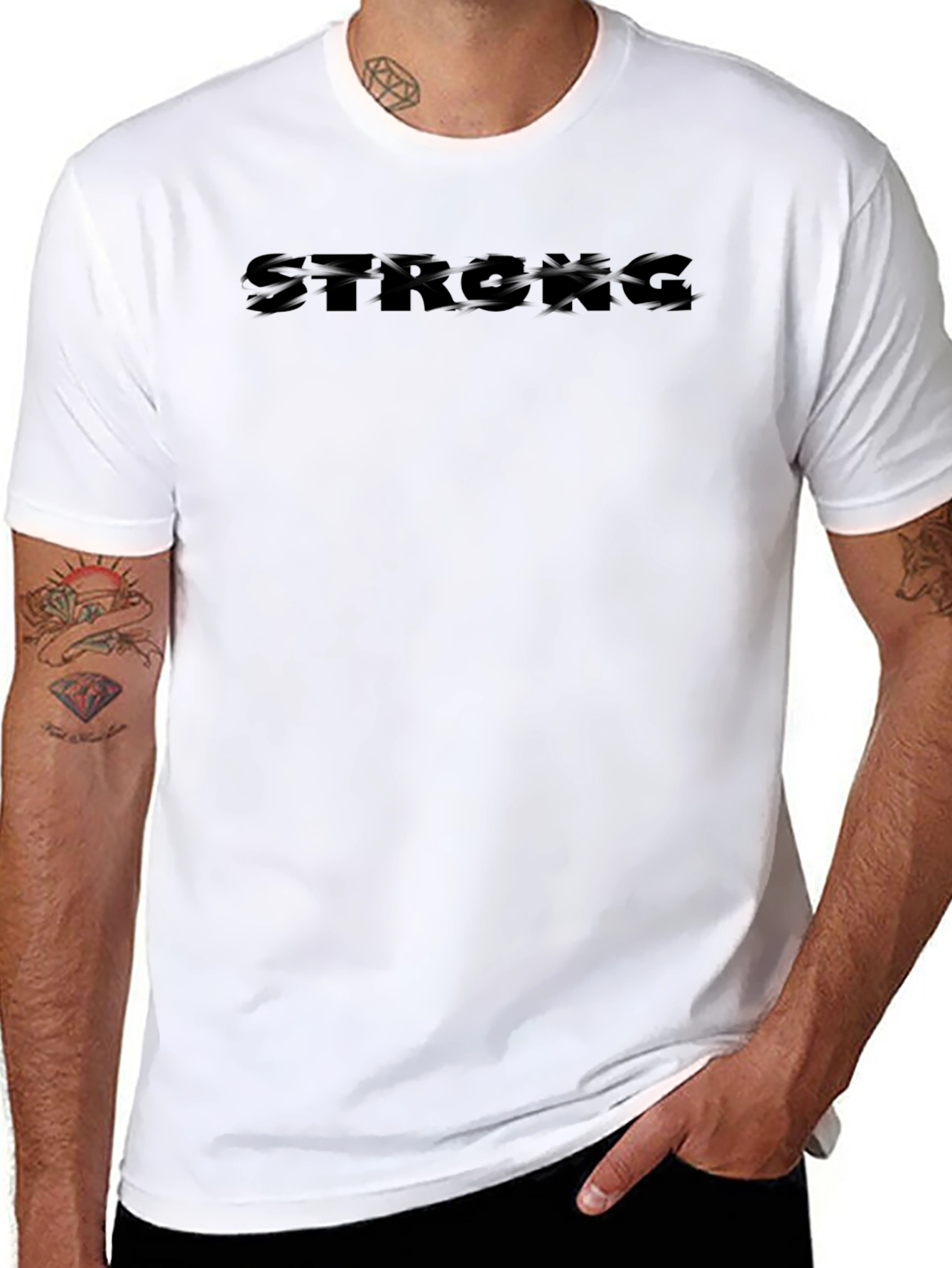 Black Strong Graphic Black T-Shirt view 8