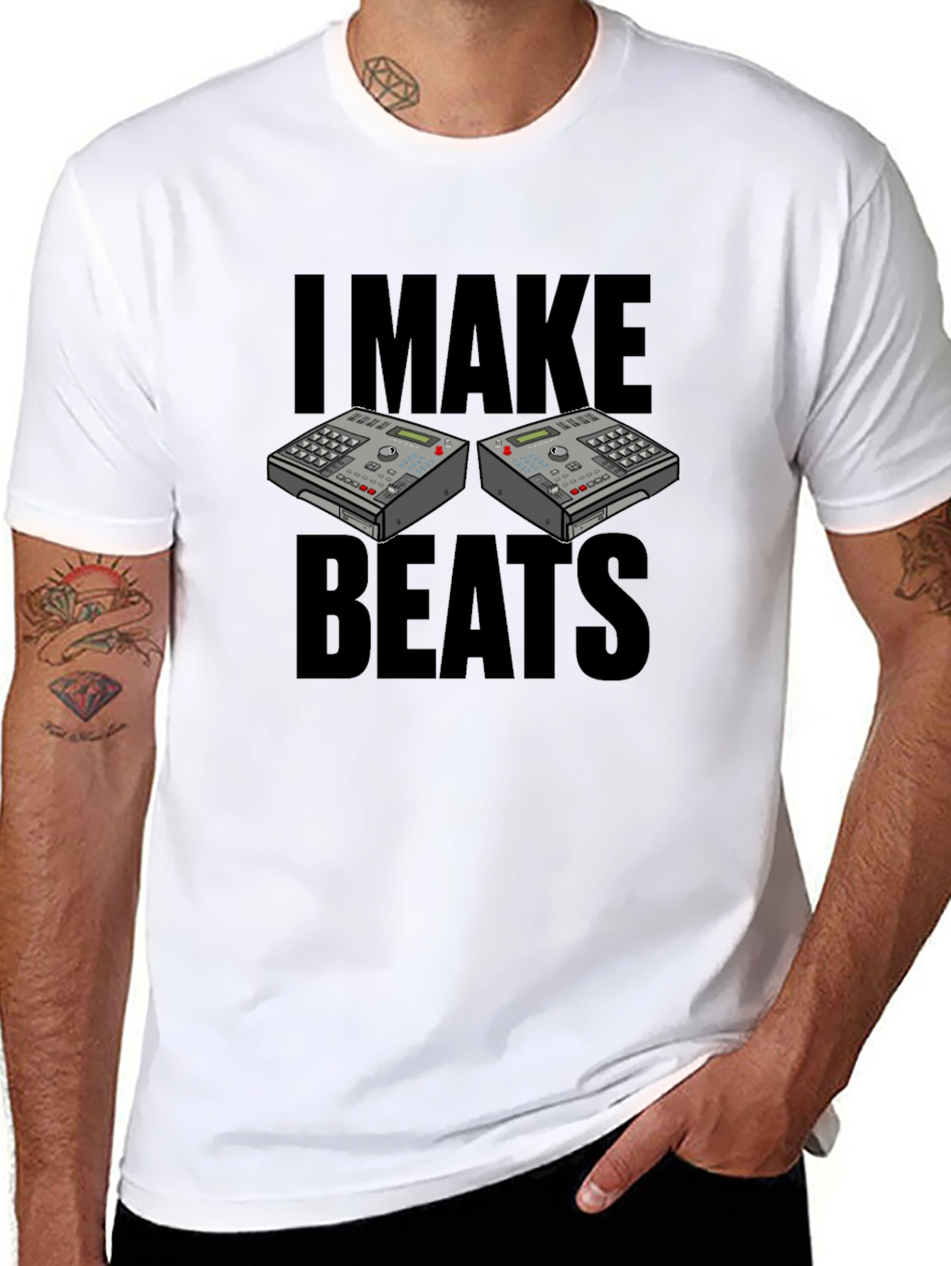 Black I Make Beats T-Shirt - Music Producer Tee view 8