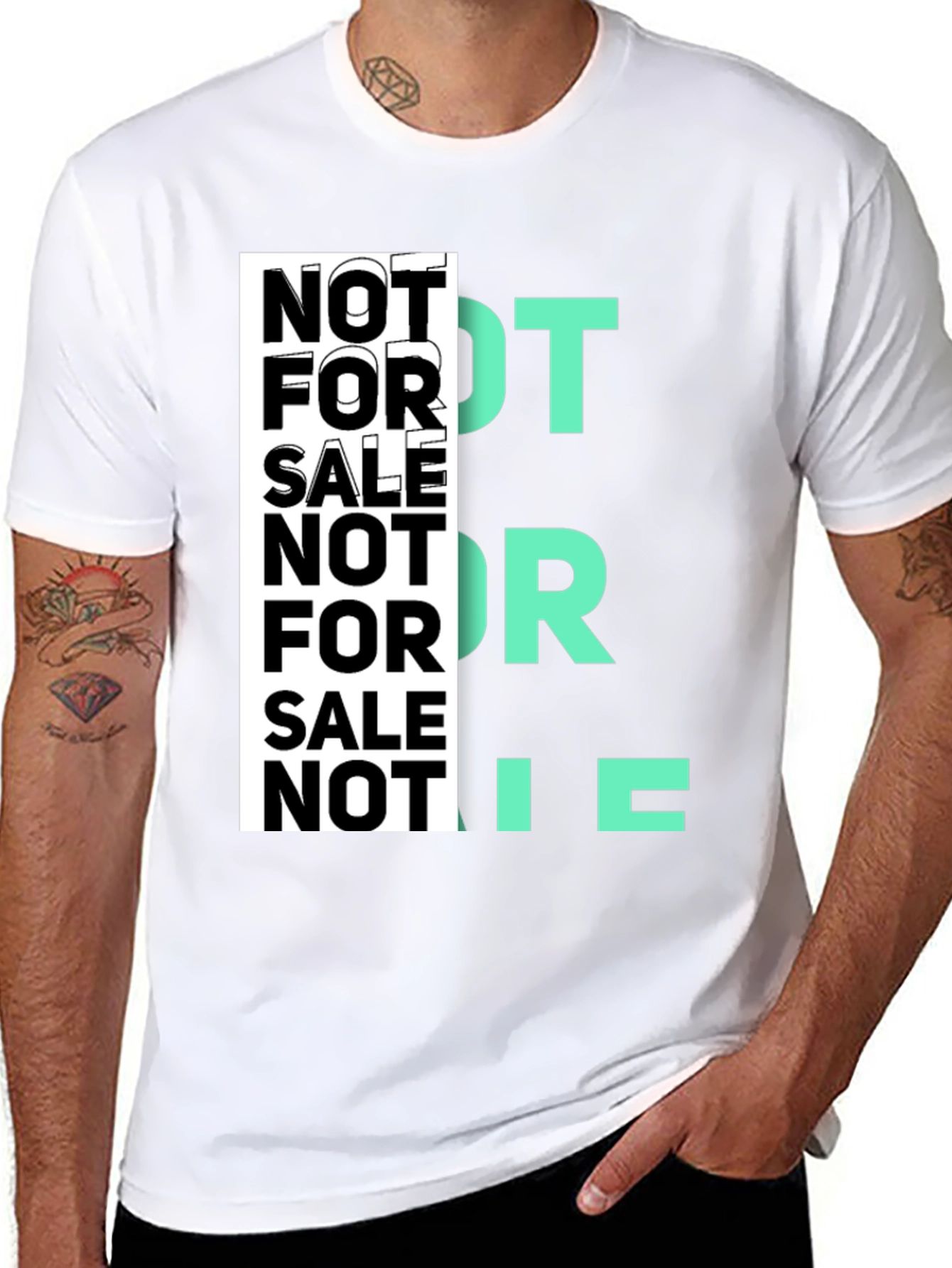 Black Edgy Graphic Tee - Not For Sale Statement T-Shirt view 8