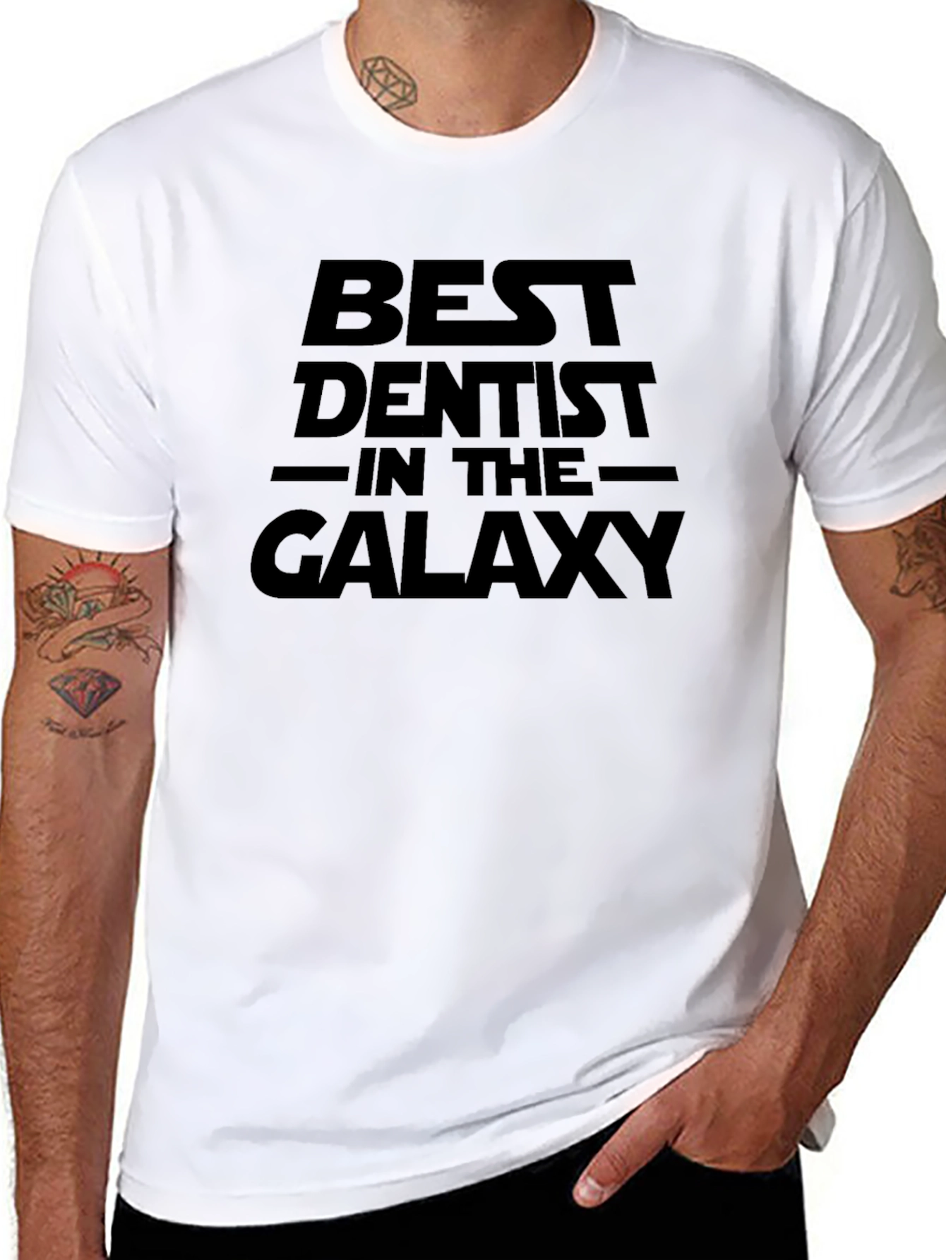 Black Best Dentist in the Galaxy T-Shirt view 8