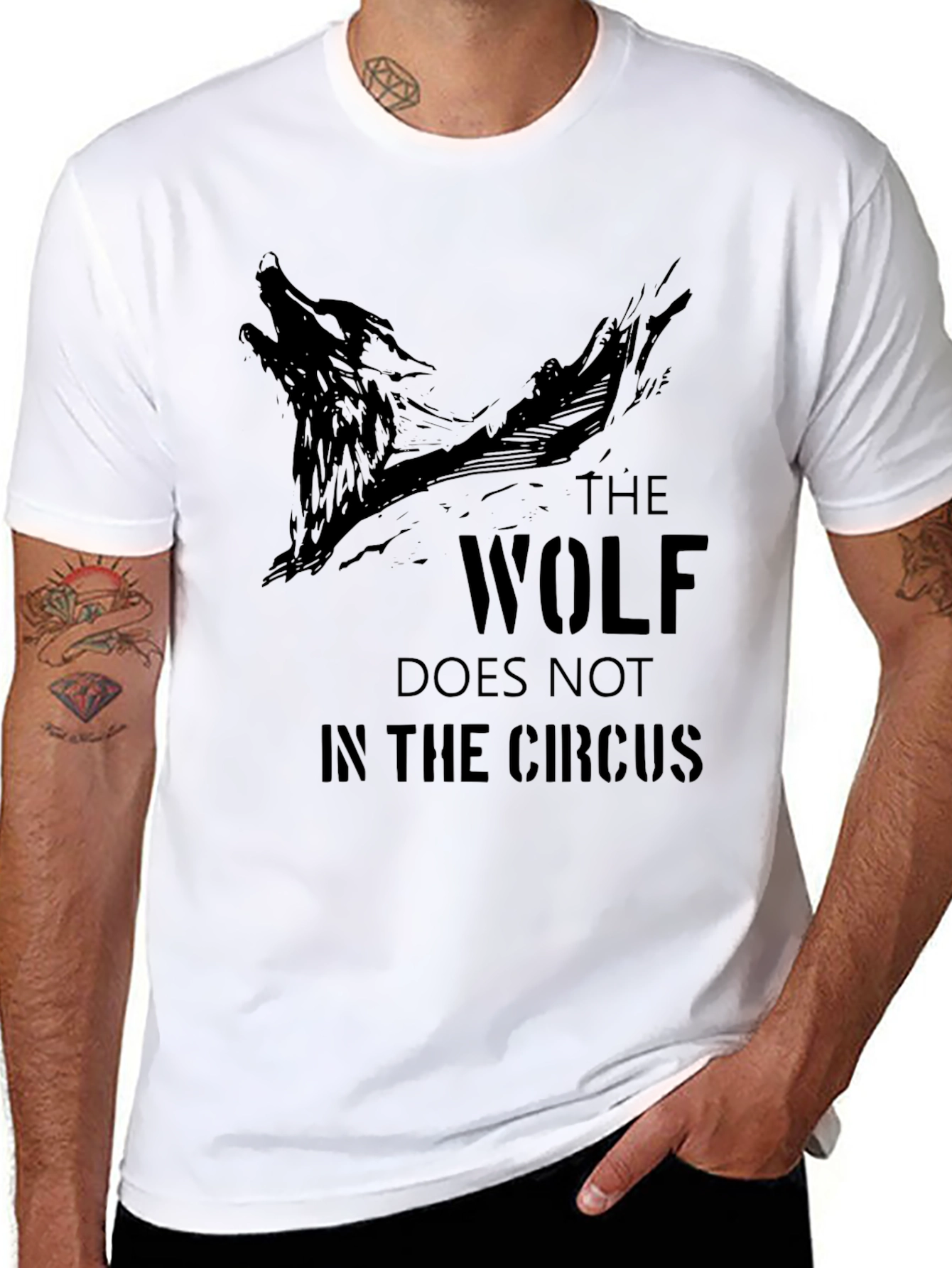 Black The Wolf T-Shirt - "Does Not Belong In The Circus" - Black view 8