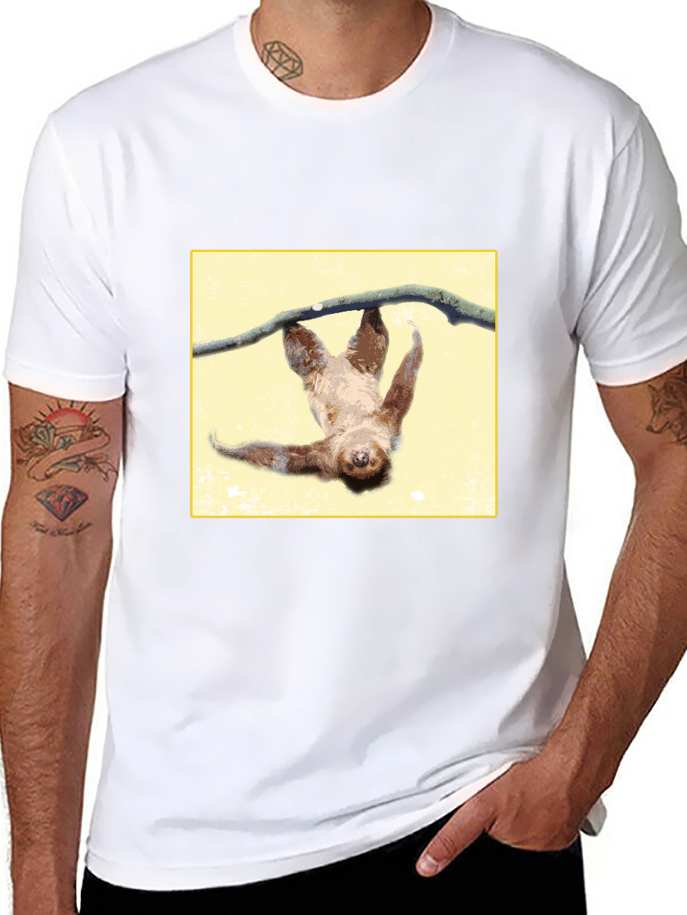 Black Sloth Hanging Around T-Shirt view 8