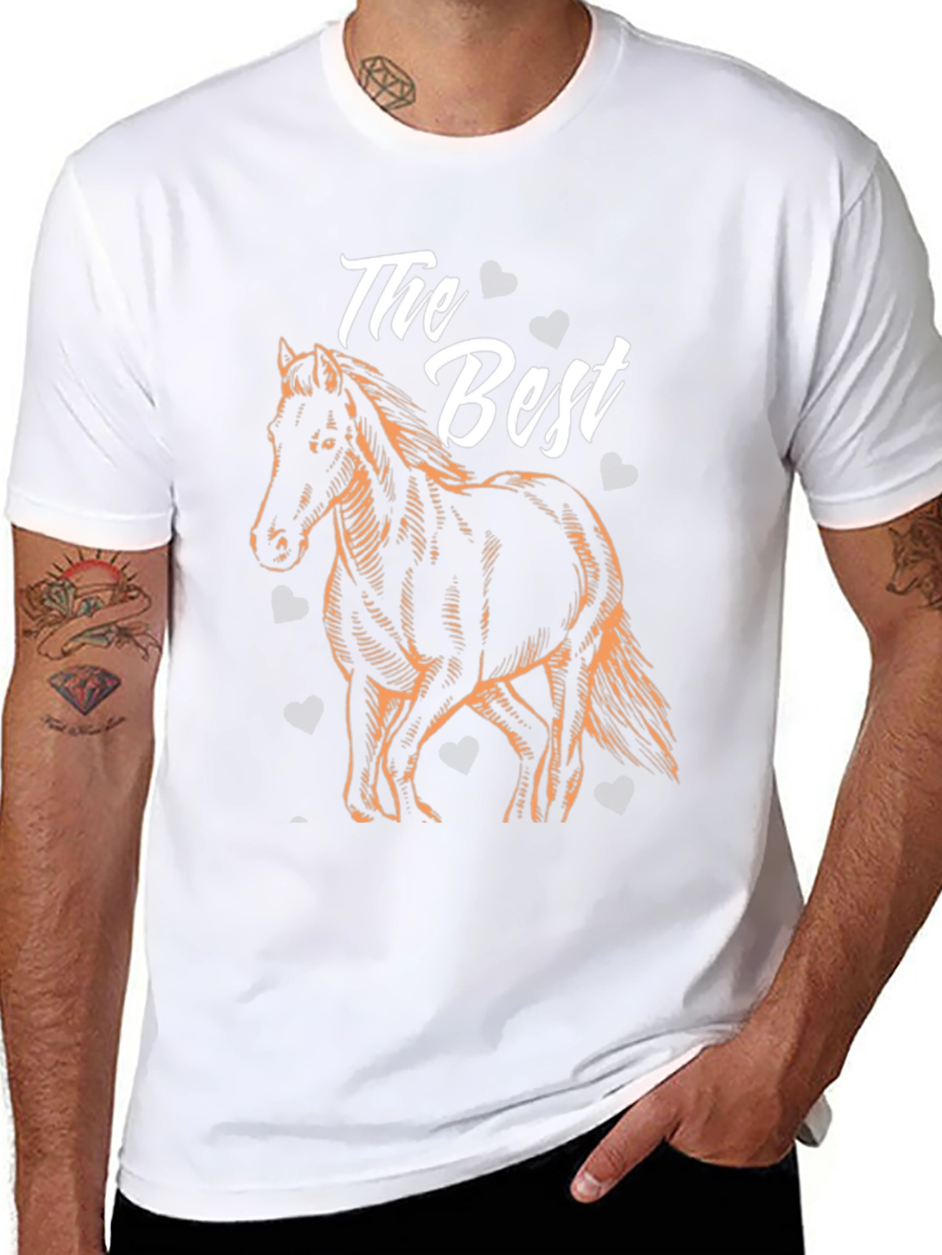 Black The Best Horse Graphic T-Shirt view 8
