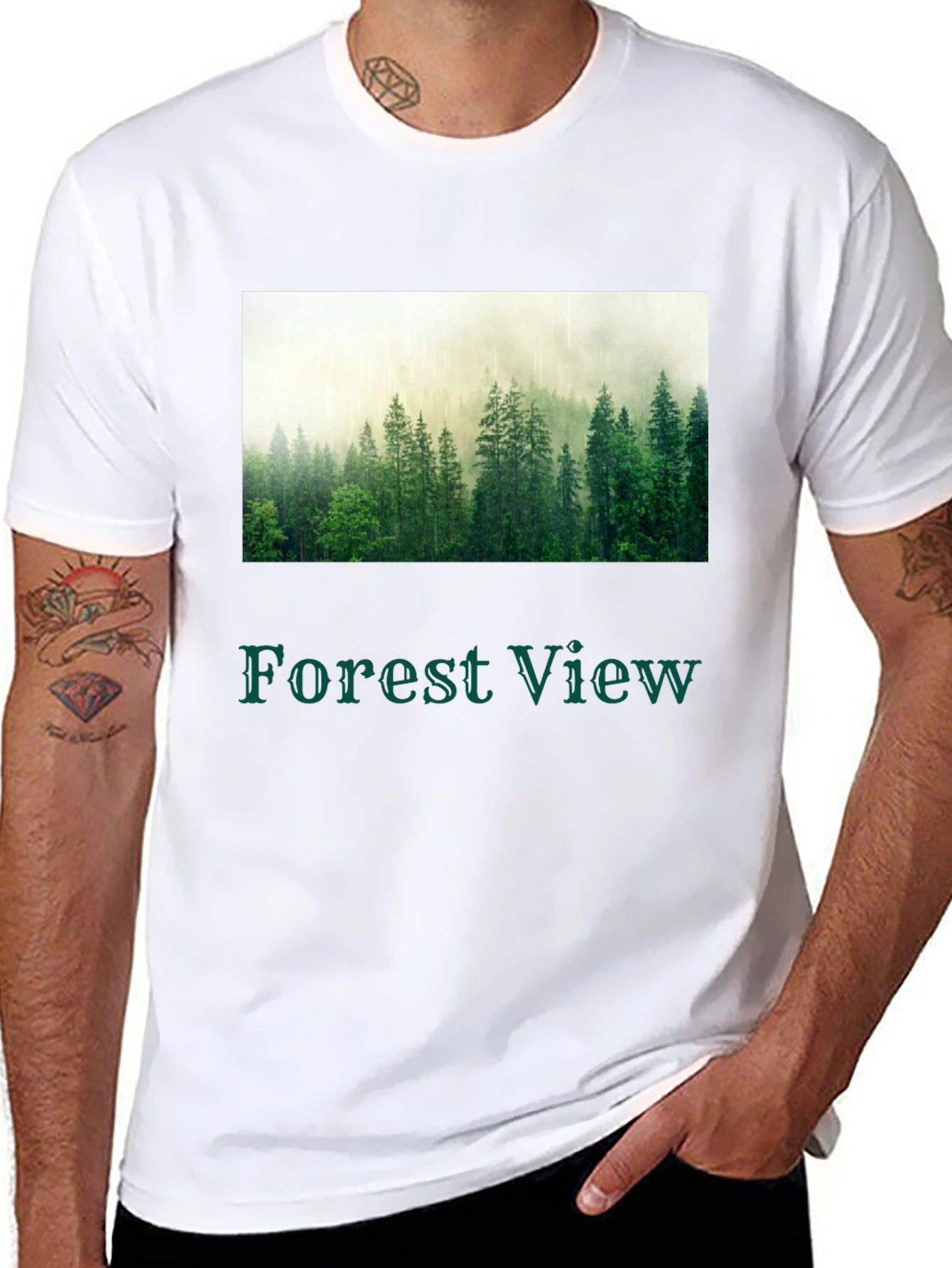 Black Forest View T-Shirt - Nature Inspired Graphic Tee view 8