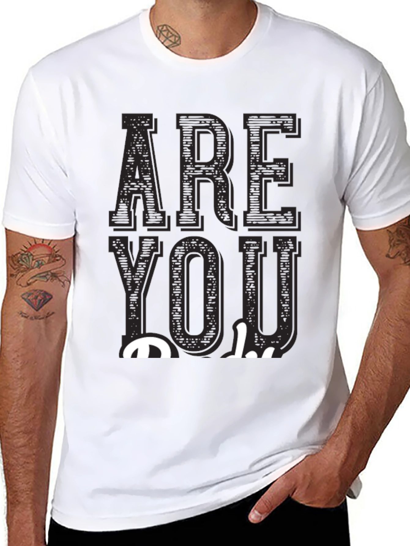 Black Are You Okay? Graphic Tee - Black Casual T-Shirt view 8
