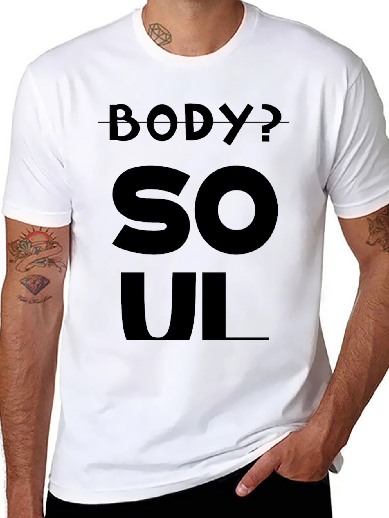 Black Body or Soul Black T-Shirt view 8