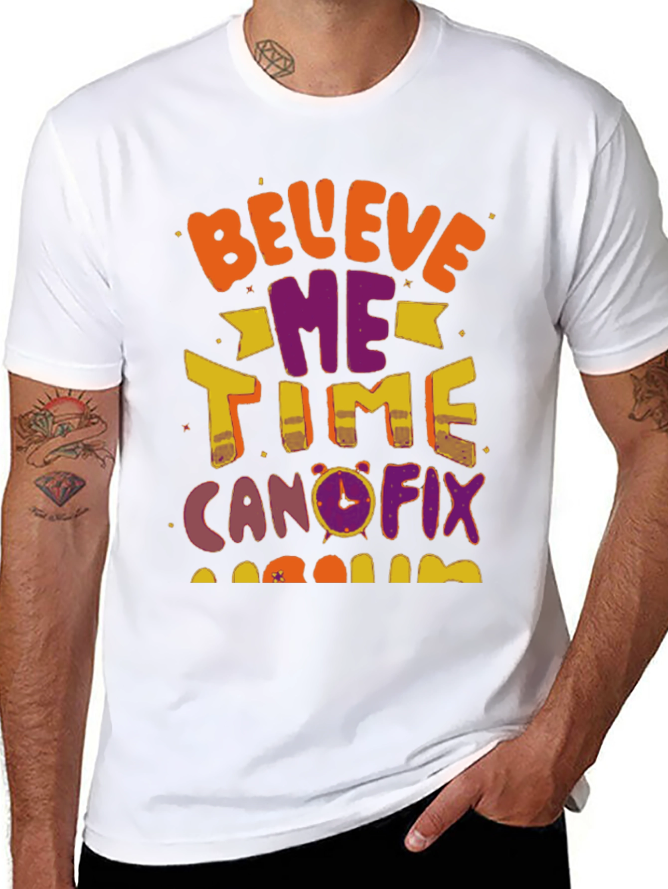 Black Believe Me Time Can Fix T-Shirt view 8