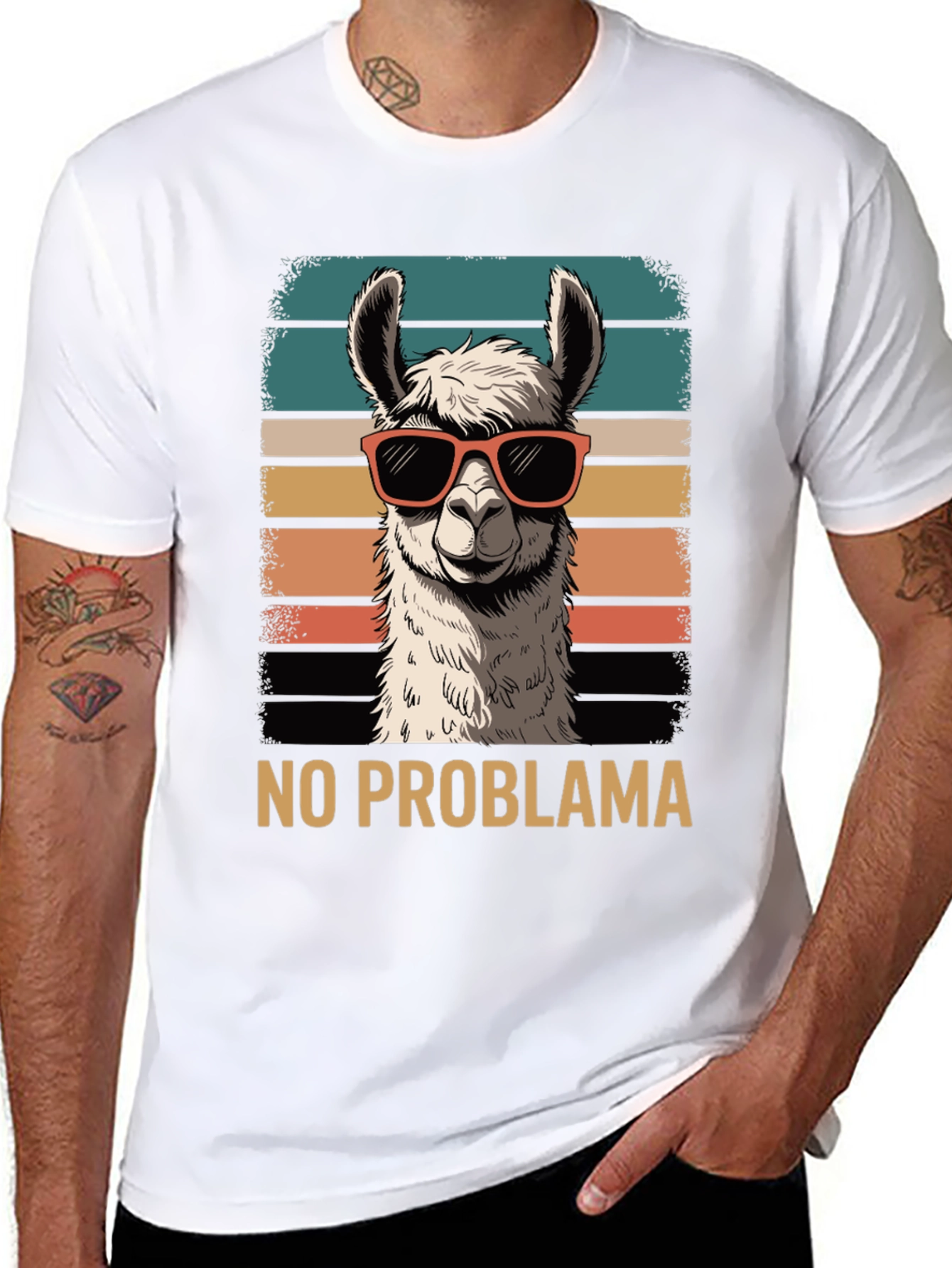 Black No Problama Llama Graphic Tee - Cool & Quirky Style view 8