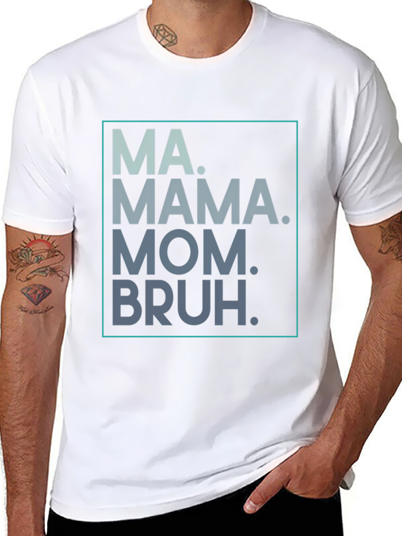 Black Trendy Mama/Mom/Bruh Graphic Tee - Unisex Style view 8