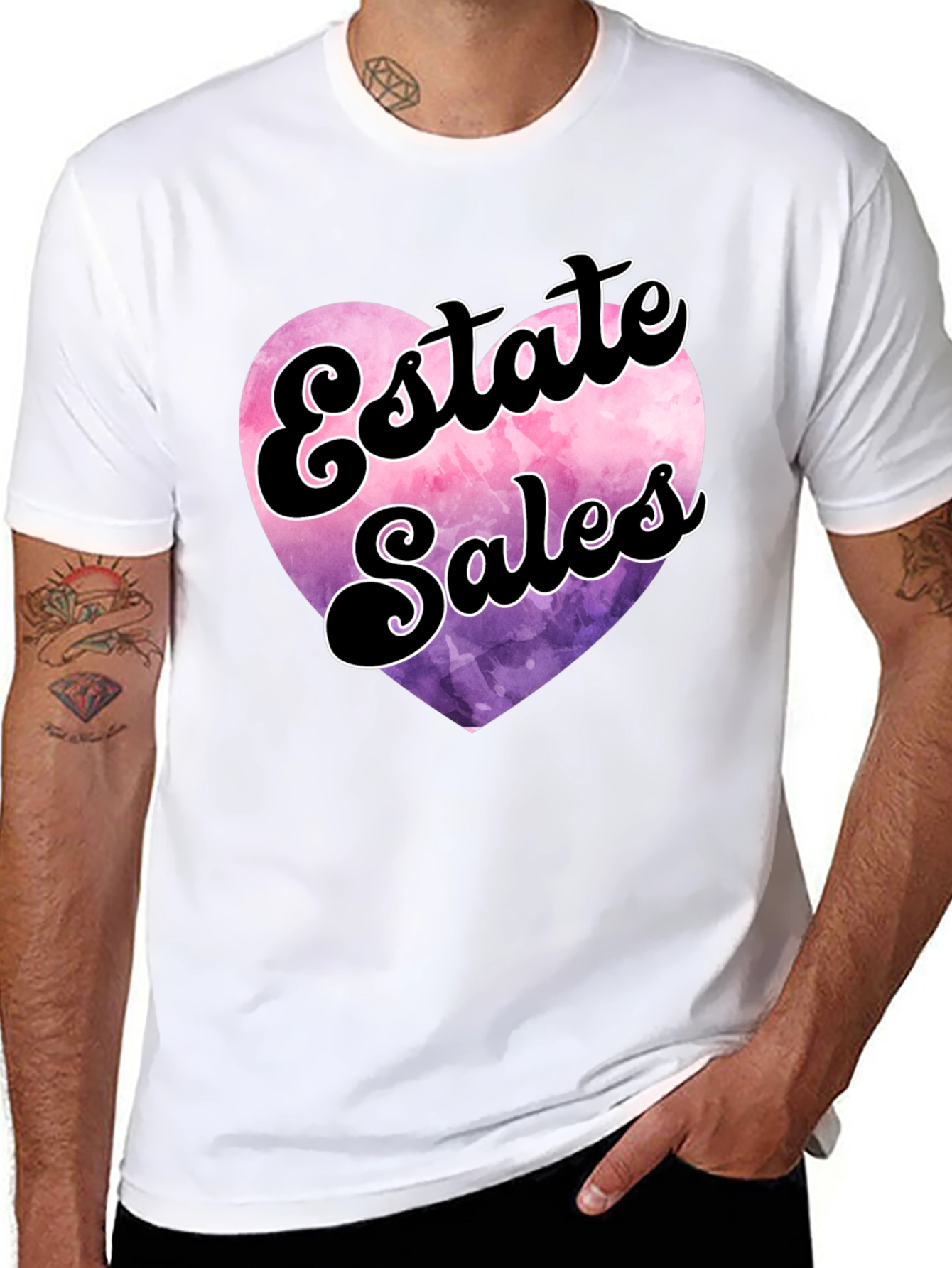 Black Estate Sales Heart Graphic T-Shirt view 8