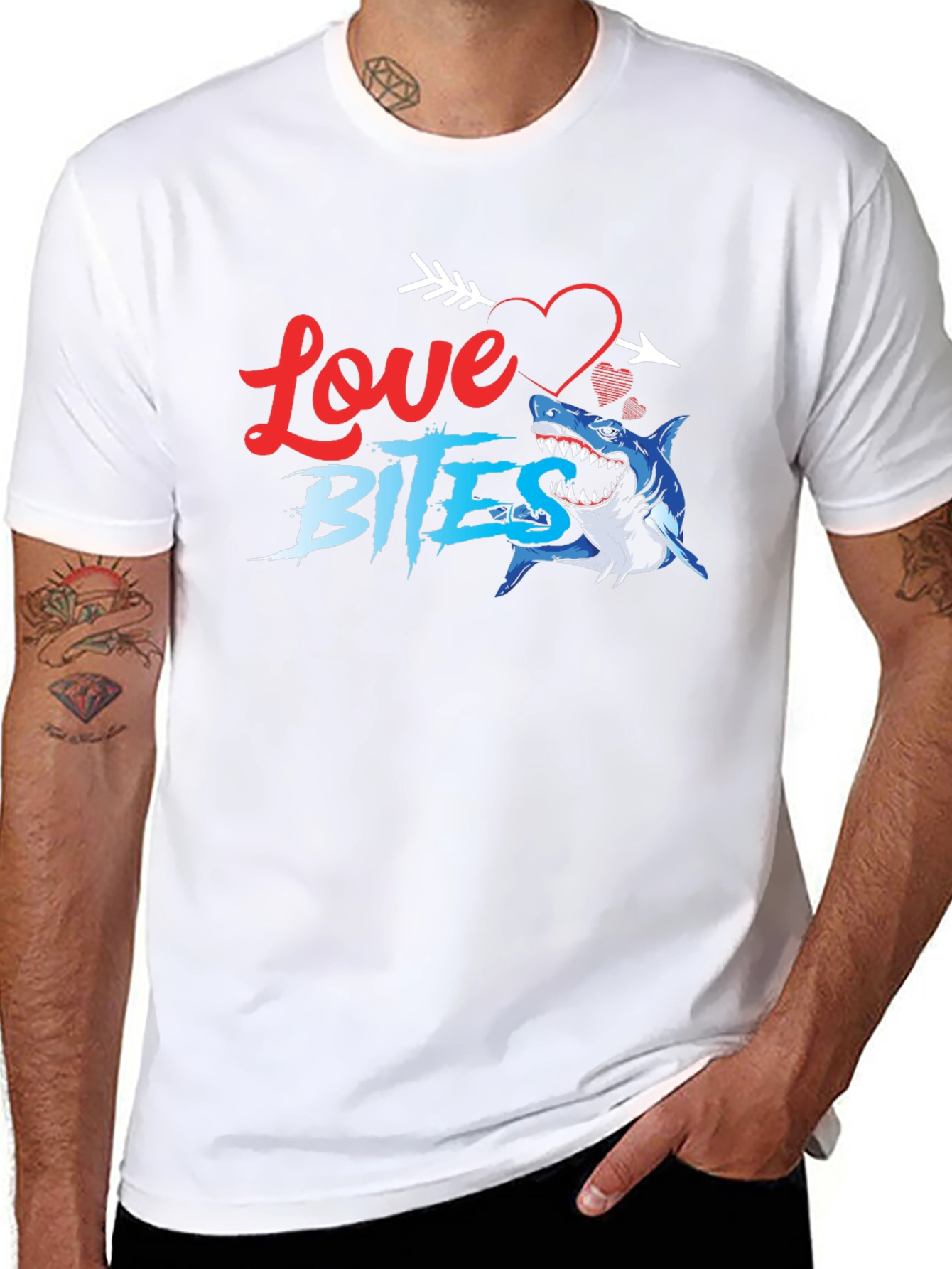 Black Love Bites Shark T-Shirt view 8