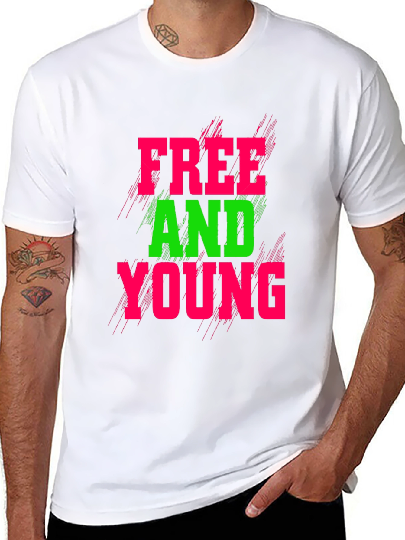 Black Free and Young Graphic T-Shirt view 8