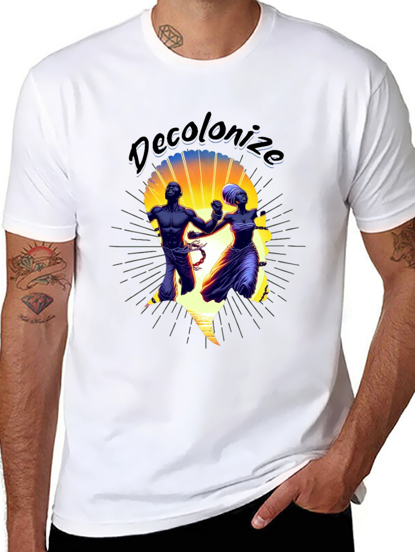 Black Decolonize Graphic T-Shirt - Black view 8
