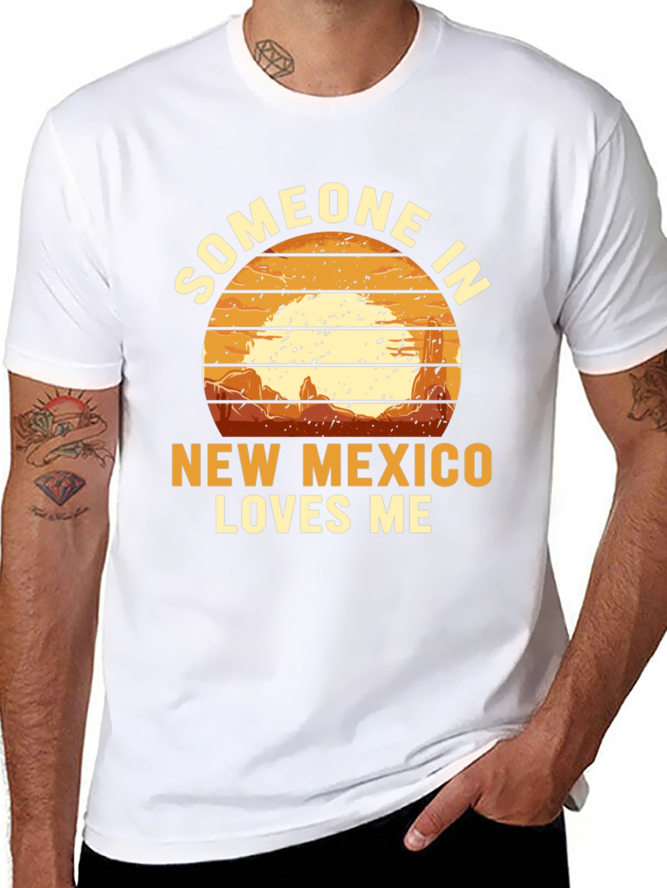 Black Someone in New Mexico Loves Me T-Shirt view 8