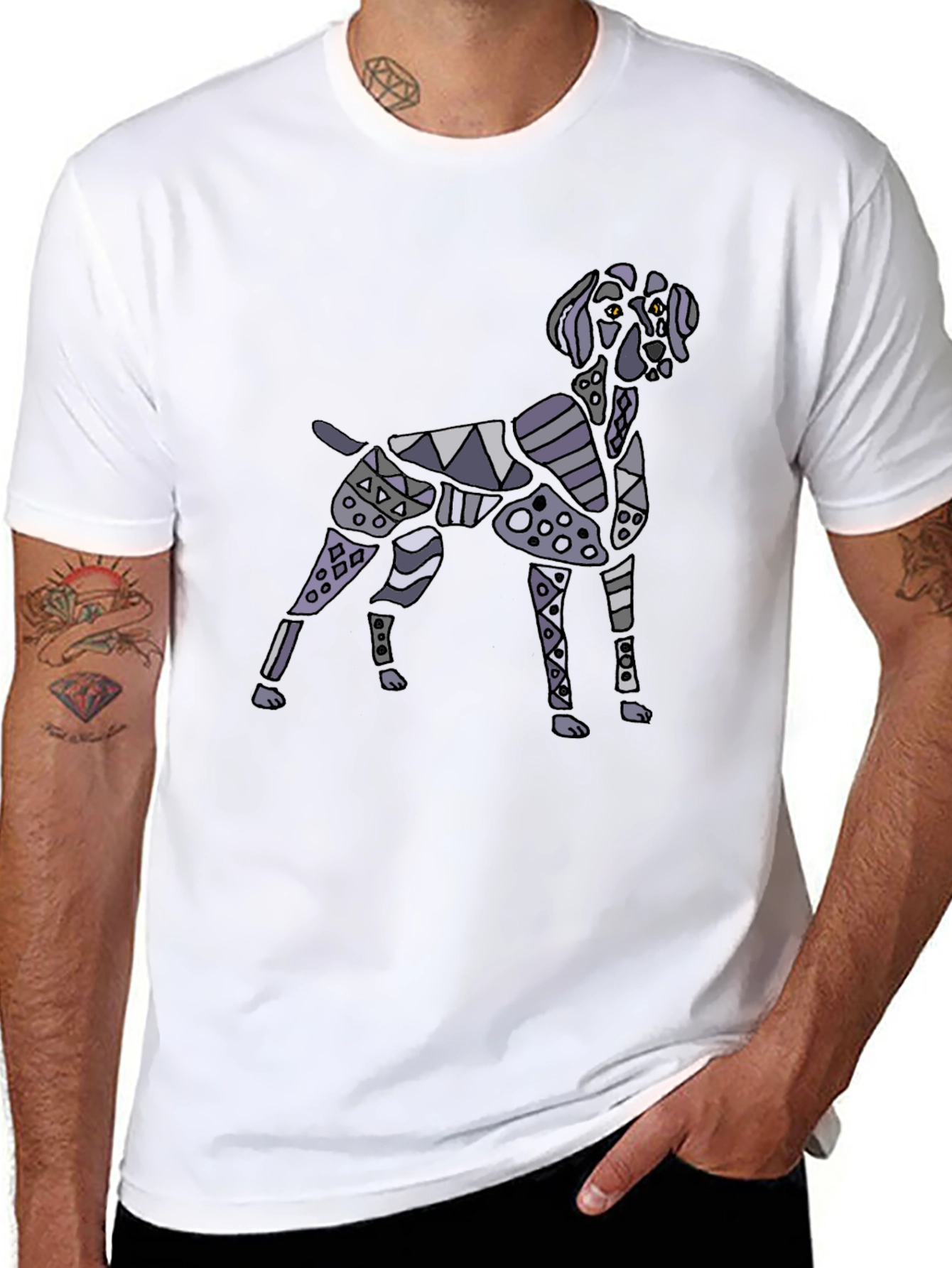 Black Dog Graphic Print Black T-Shirt view 8