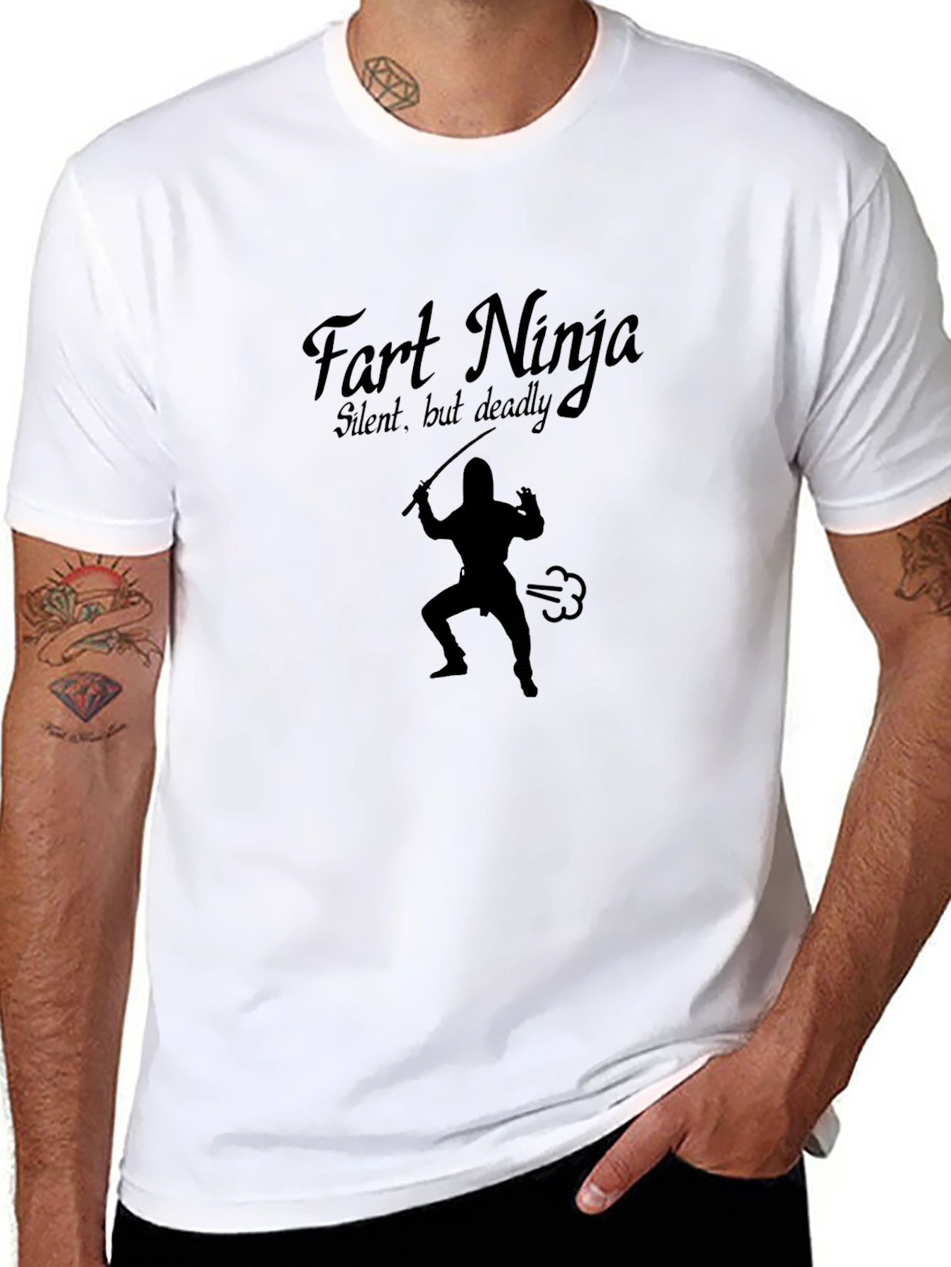 Black Fart Ninja T-Shirt - Silent But Deadly Graphic Tee view 8