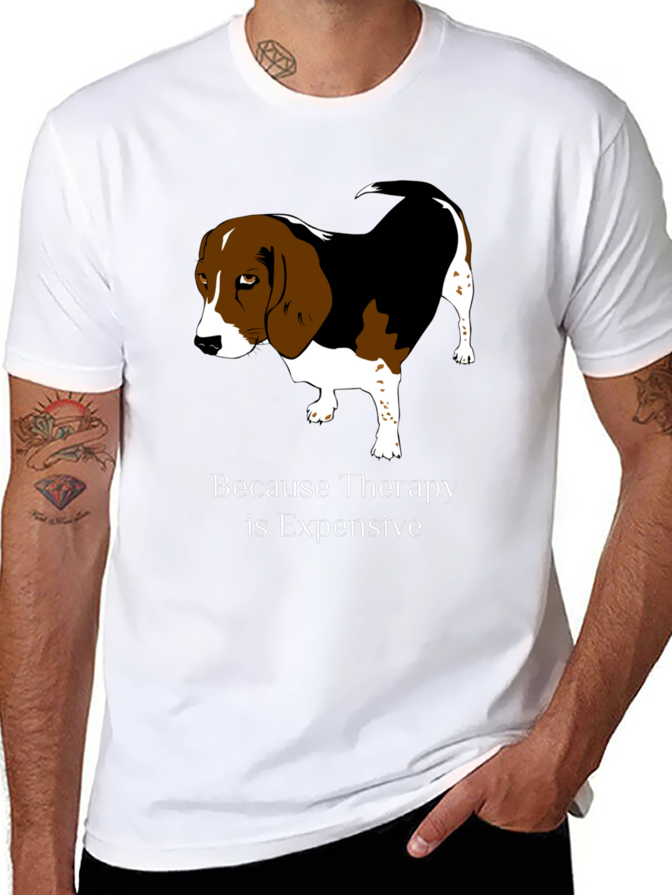 Black Dog Therapy T-Shirt - Because Therapy is Expensive view 8