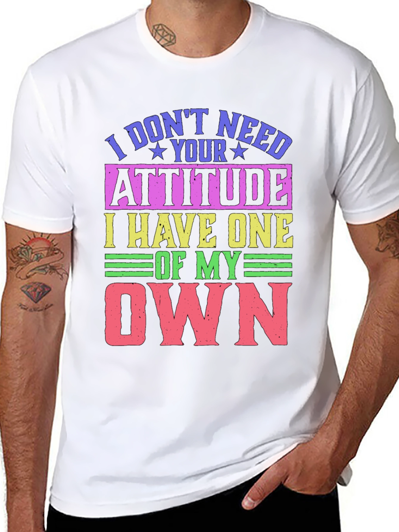 Black Humorous Attitude Graphic T-Shirt view 8