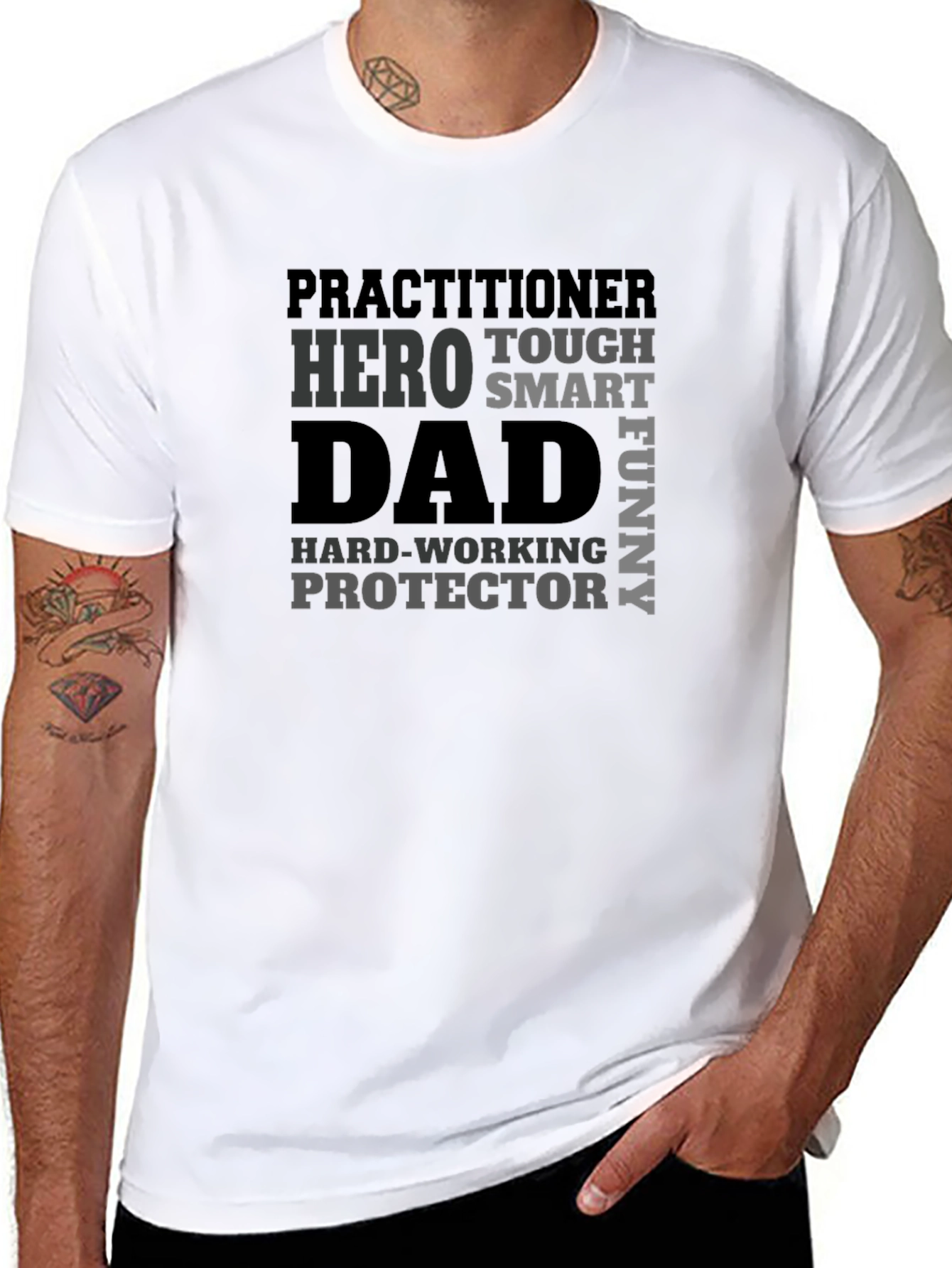 Black Hero Dad Graphic T-Shirt - Practitioner Tough Smart Protector view 8