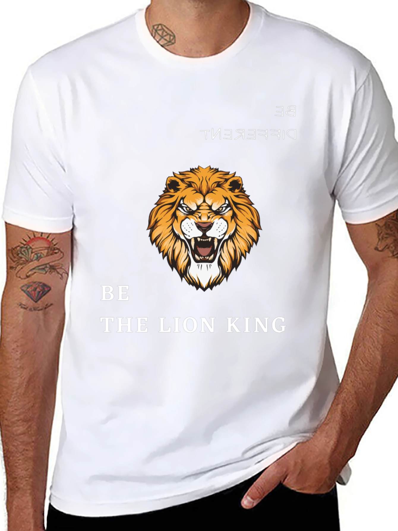 Black Lion King Graphic Tee - Be Different T-Shirt view 8