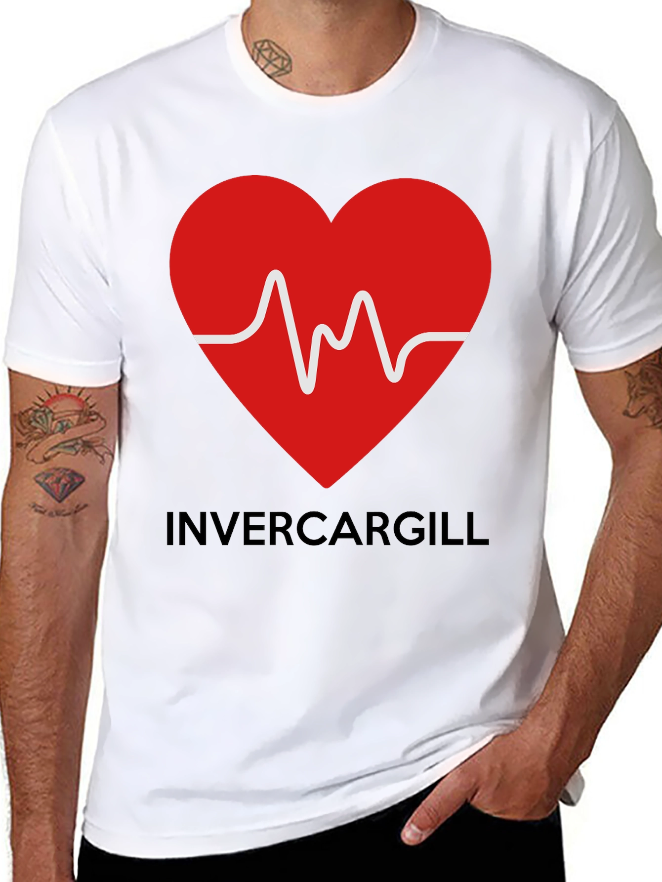 Black Invercargill Love Heartbeat Graphic Tee view 8