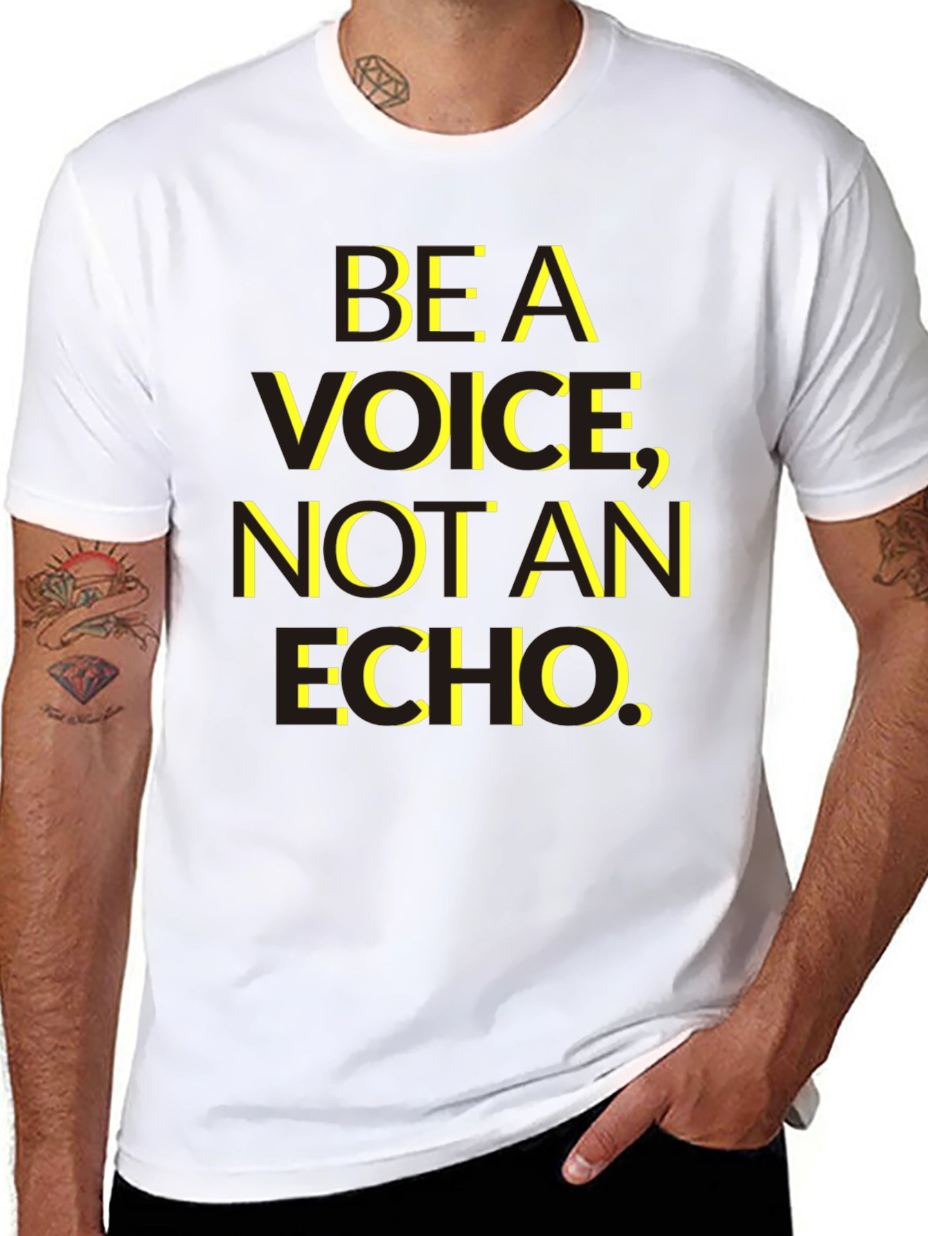 Black Be A Voice T-Shirt - Inspirational Message Tee view 8