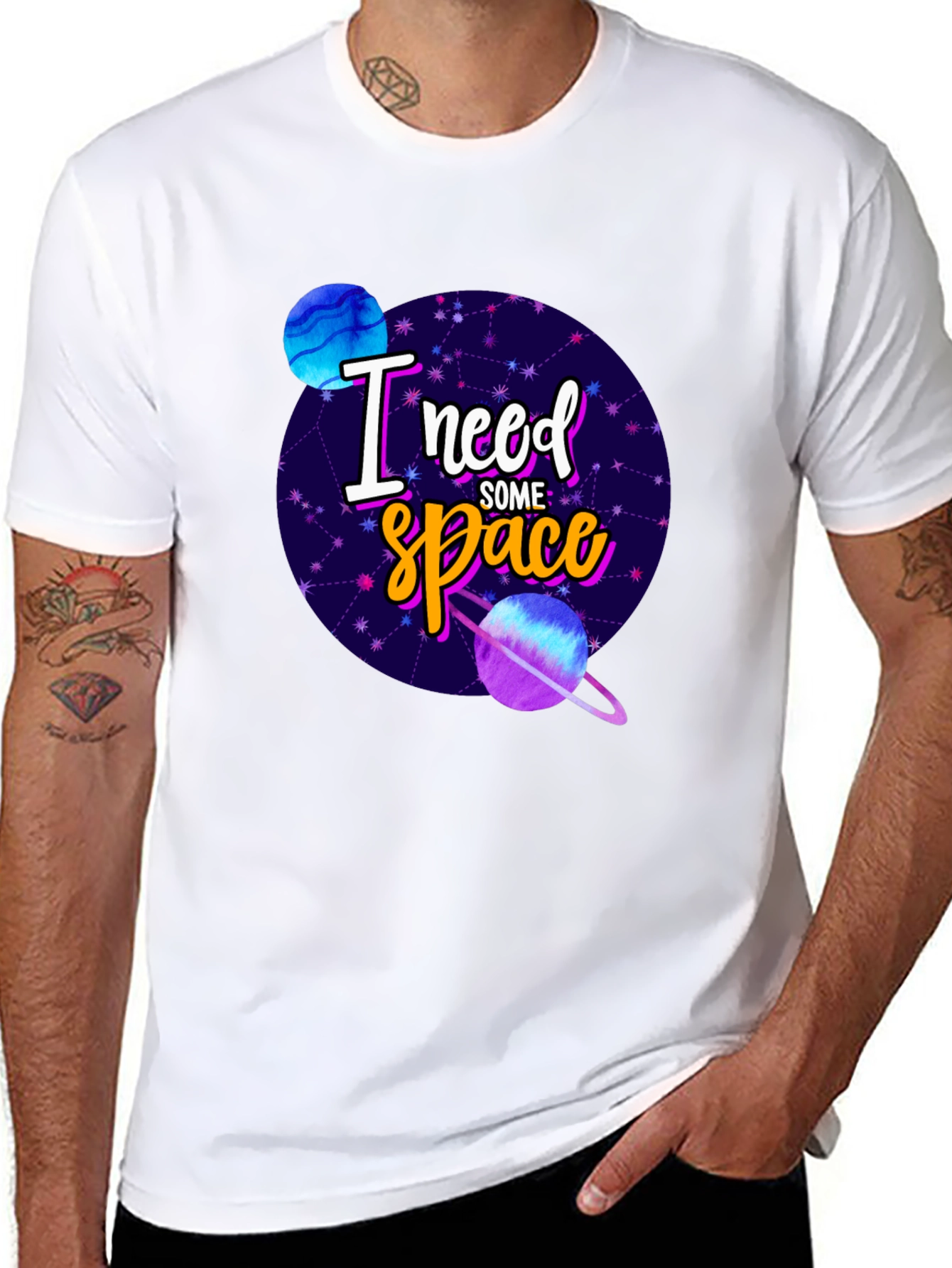 Black I Need Some Space Graphic Tee - Black view 8